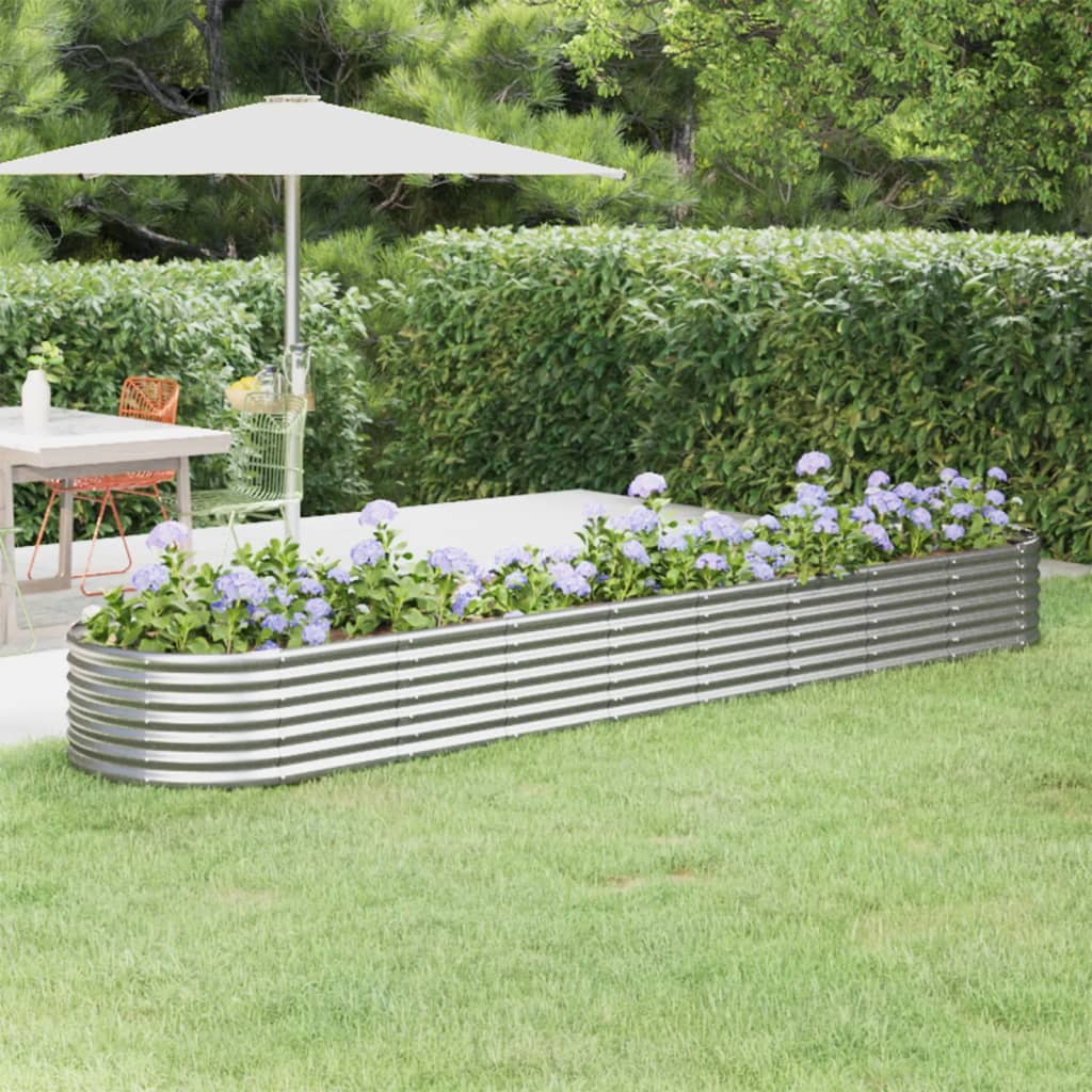 Jardinera acero galvanizado gris 140x140x68 cm