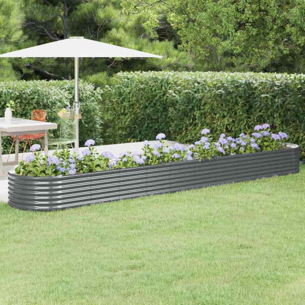 Jardinera acero galvanizado gris 140x140x68 cm