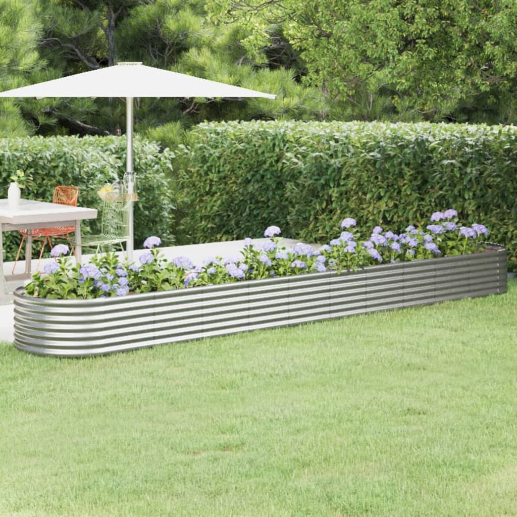 Jardinera acero galvanizado gris 140x140x68 cm