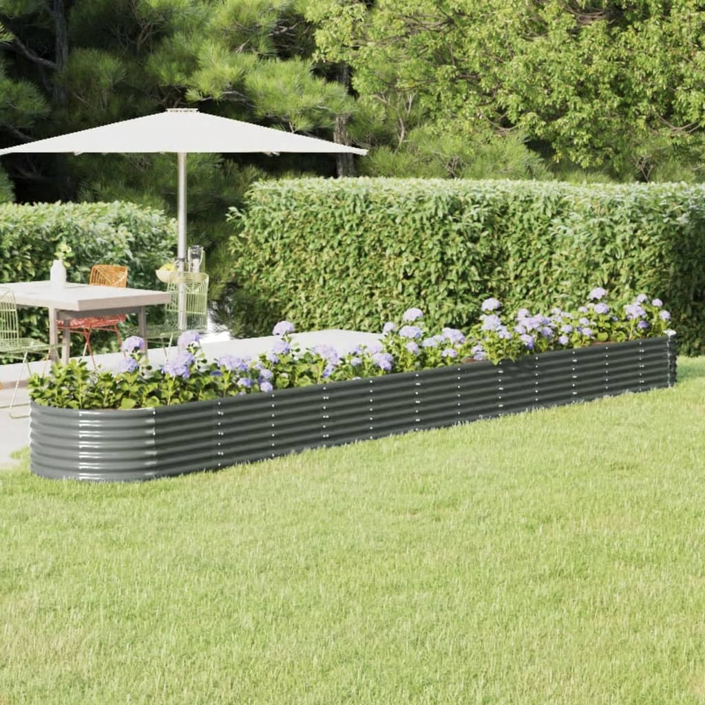 Jardinera acero galvanizado gris 140x140x68 cm
