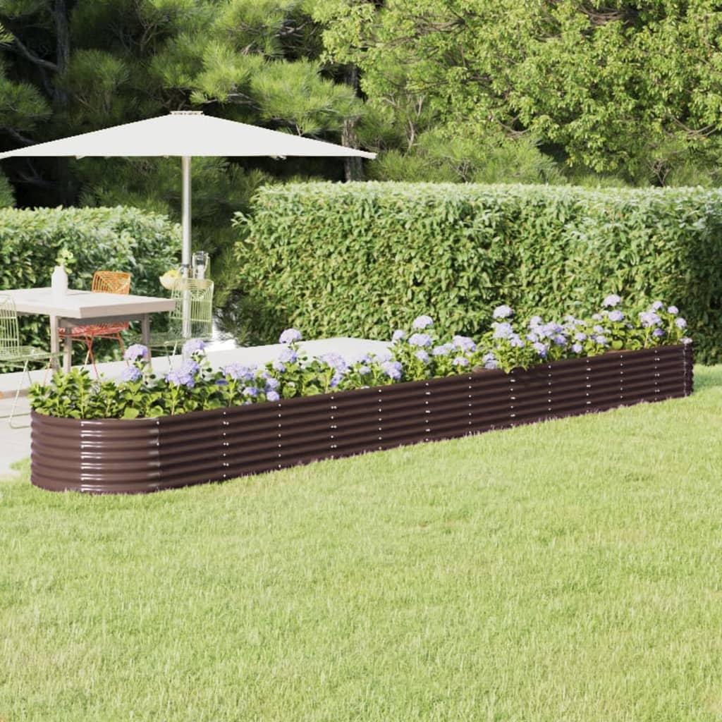 Jardinera arriate acero galvanizado antracita 322x100x68cm
