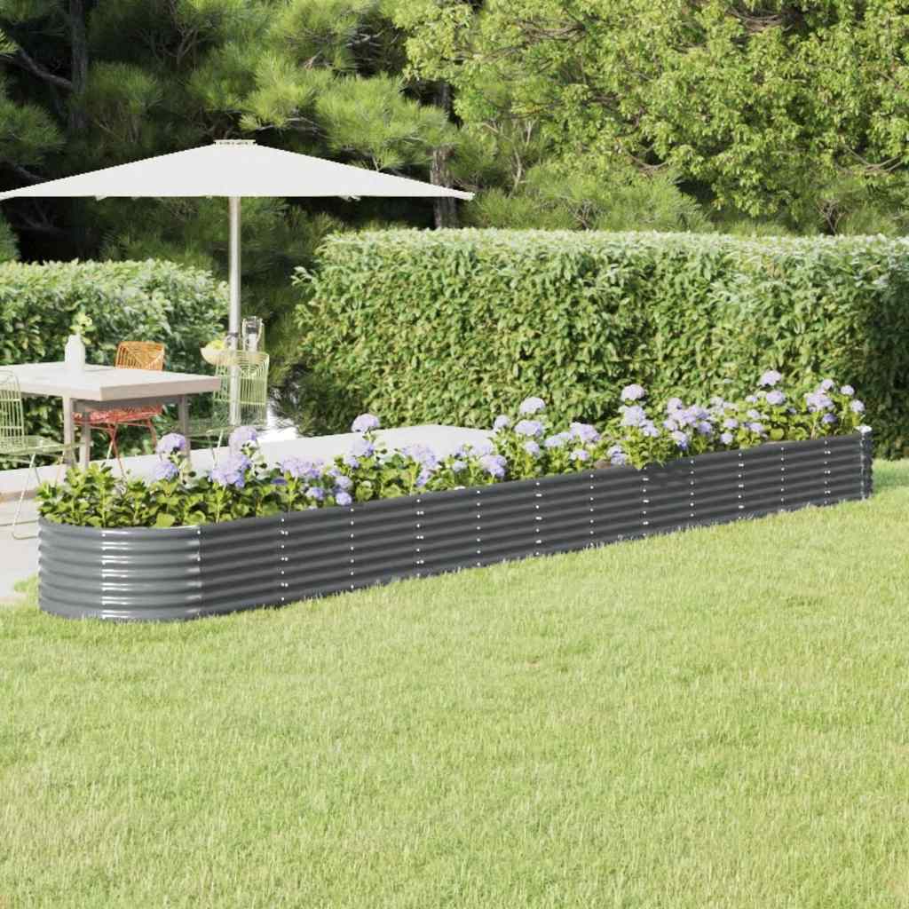 Jardinera acero galvanizado gris 140x140x68 cm