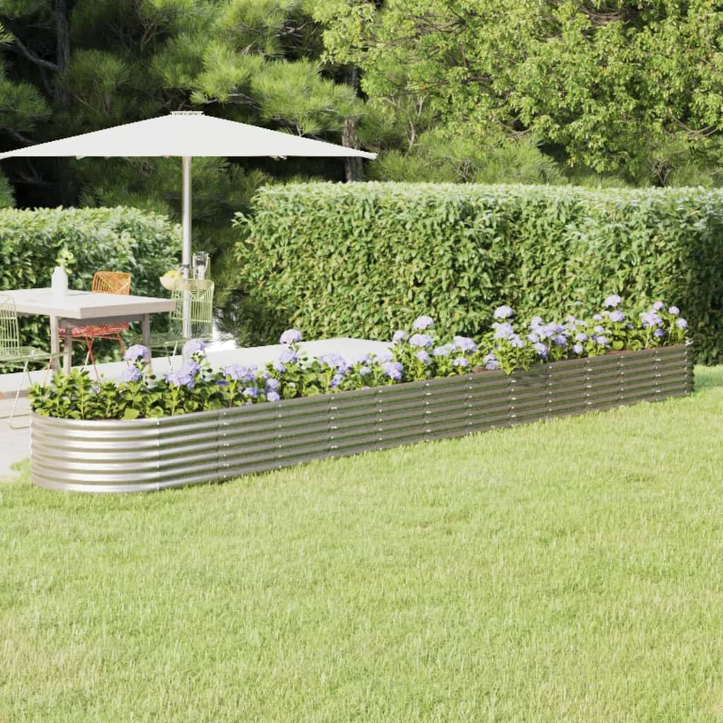 Jardinera acero galvanizado gris 140x140x68 cm