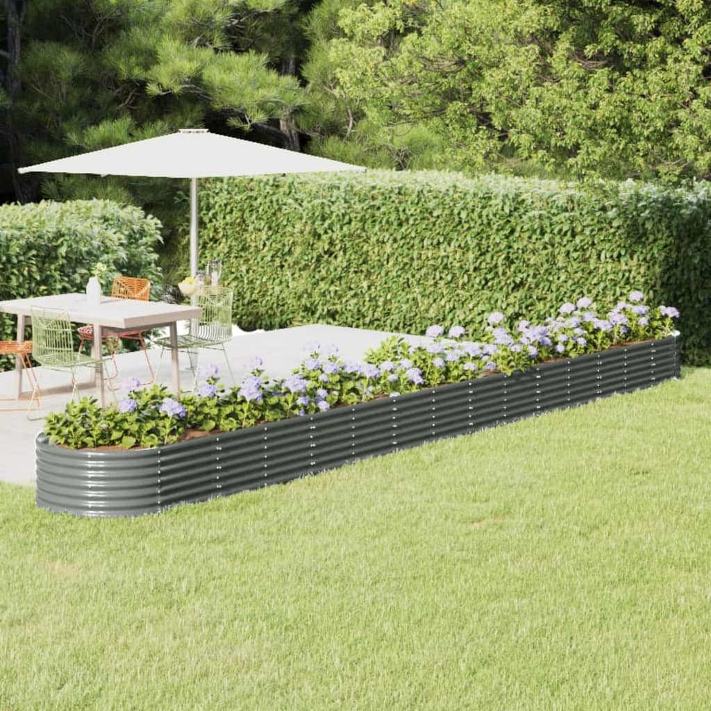 Jardinera acero galvanizado gris 140x140x68 cm
