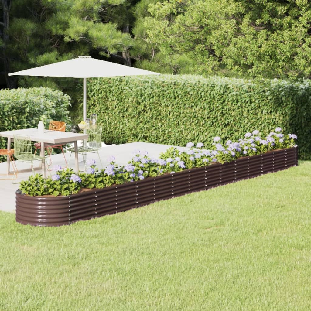 Jardinera acero galvanizado gris 140x140x68 cm