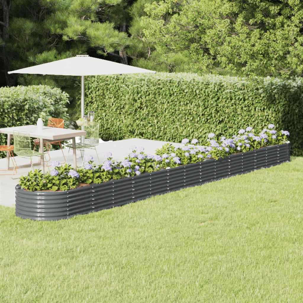 Jardinera acero galvanizado gris 140x140x68 cm