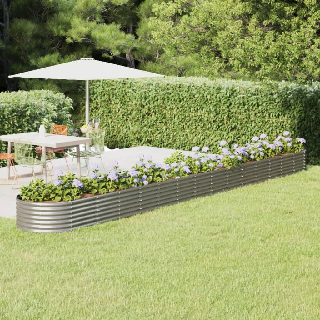 Jardinera acero galvanizado gris 140x140x68 cm