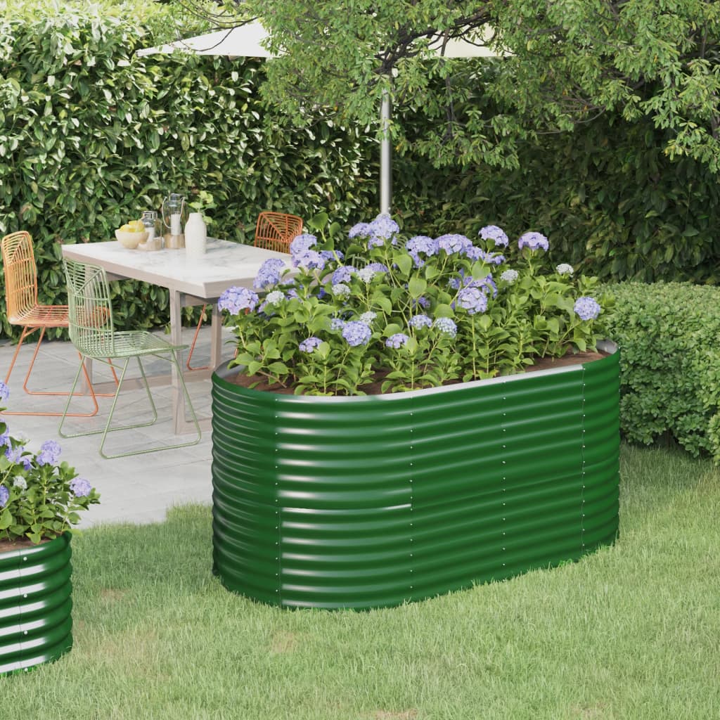 Jardinera acero galvanizado gris 140x140x68 cm