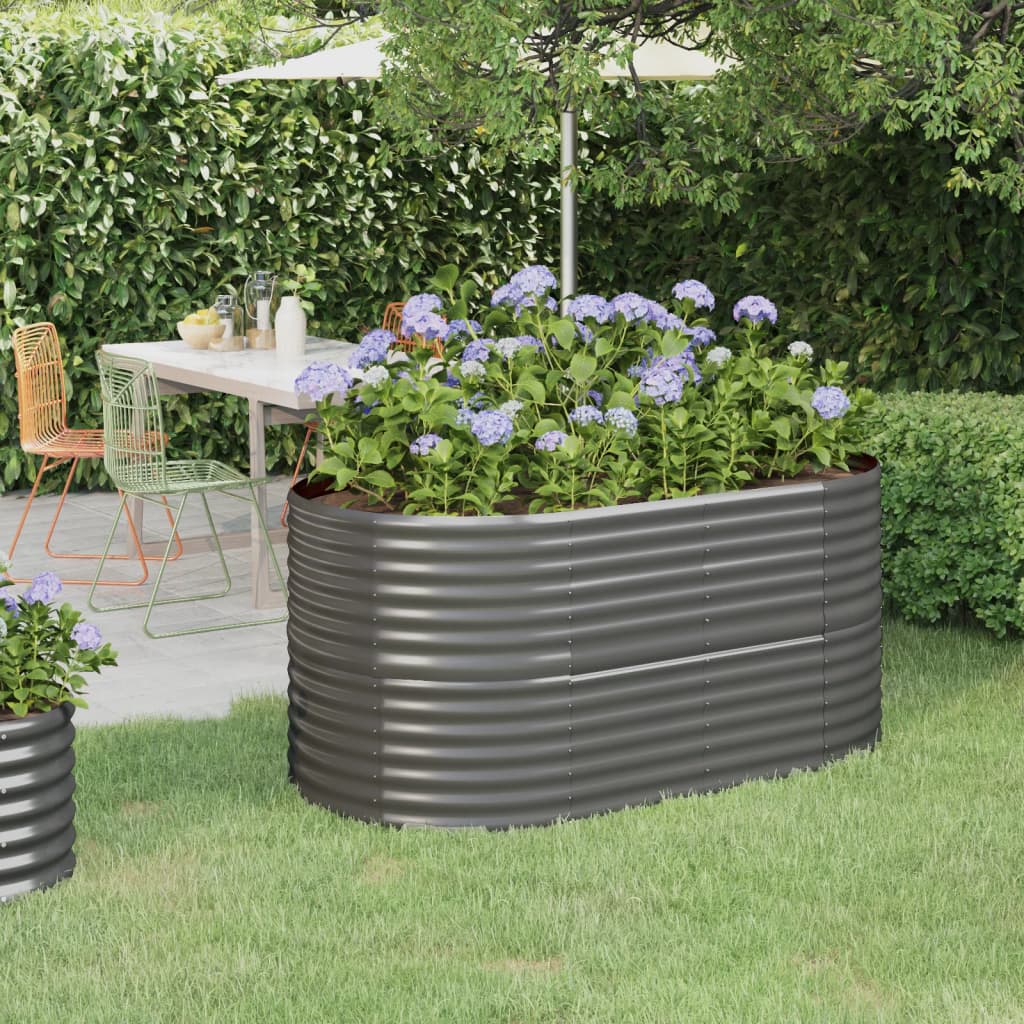 Jardinera acero galvanizado gris 140x140x68 cm