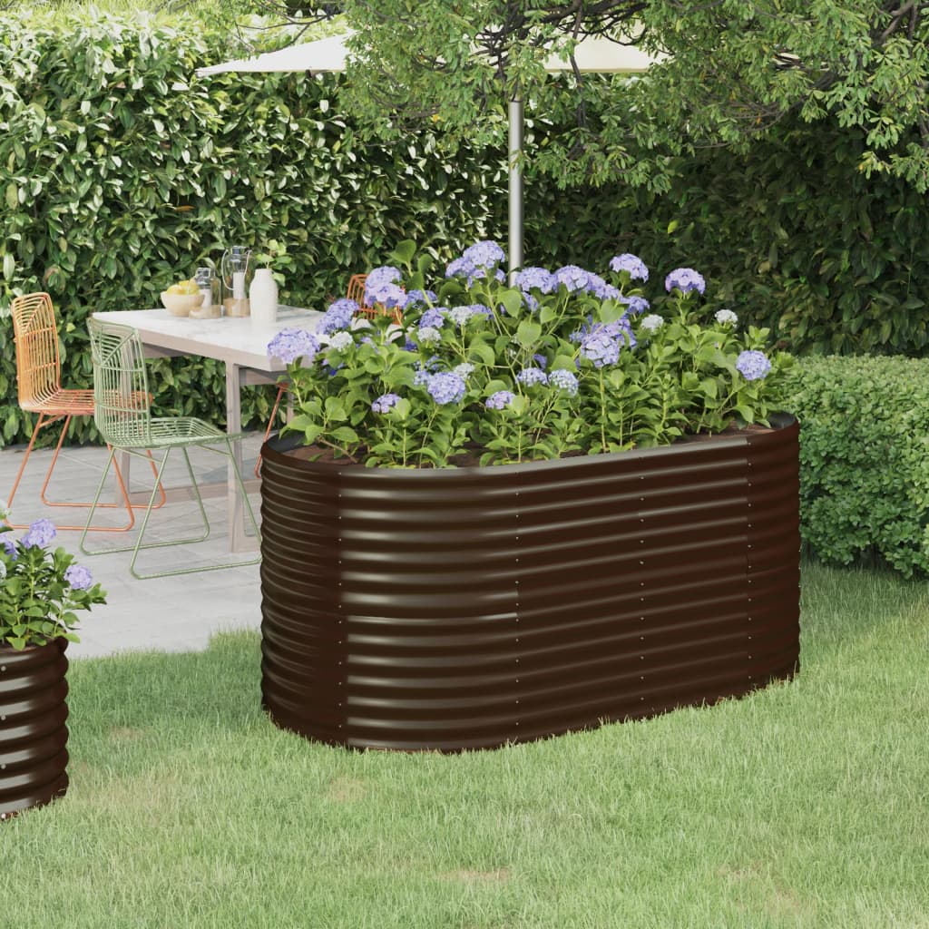 Jardinera arriate acero galvanizado antracita 322x100x68cm