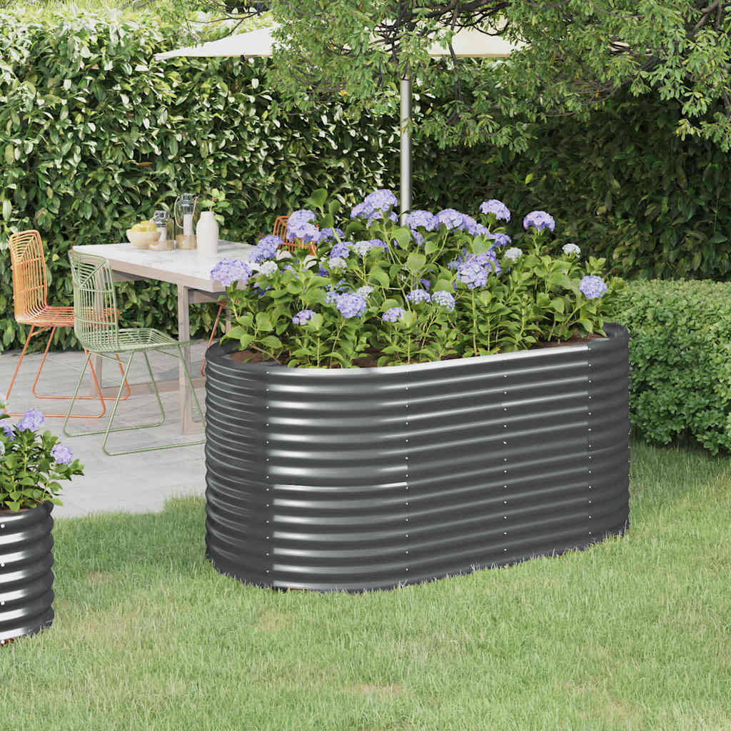 Jardinera acero galvanizado gris 140x140x68 cm