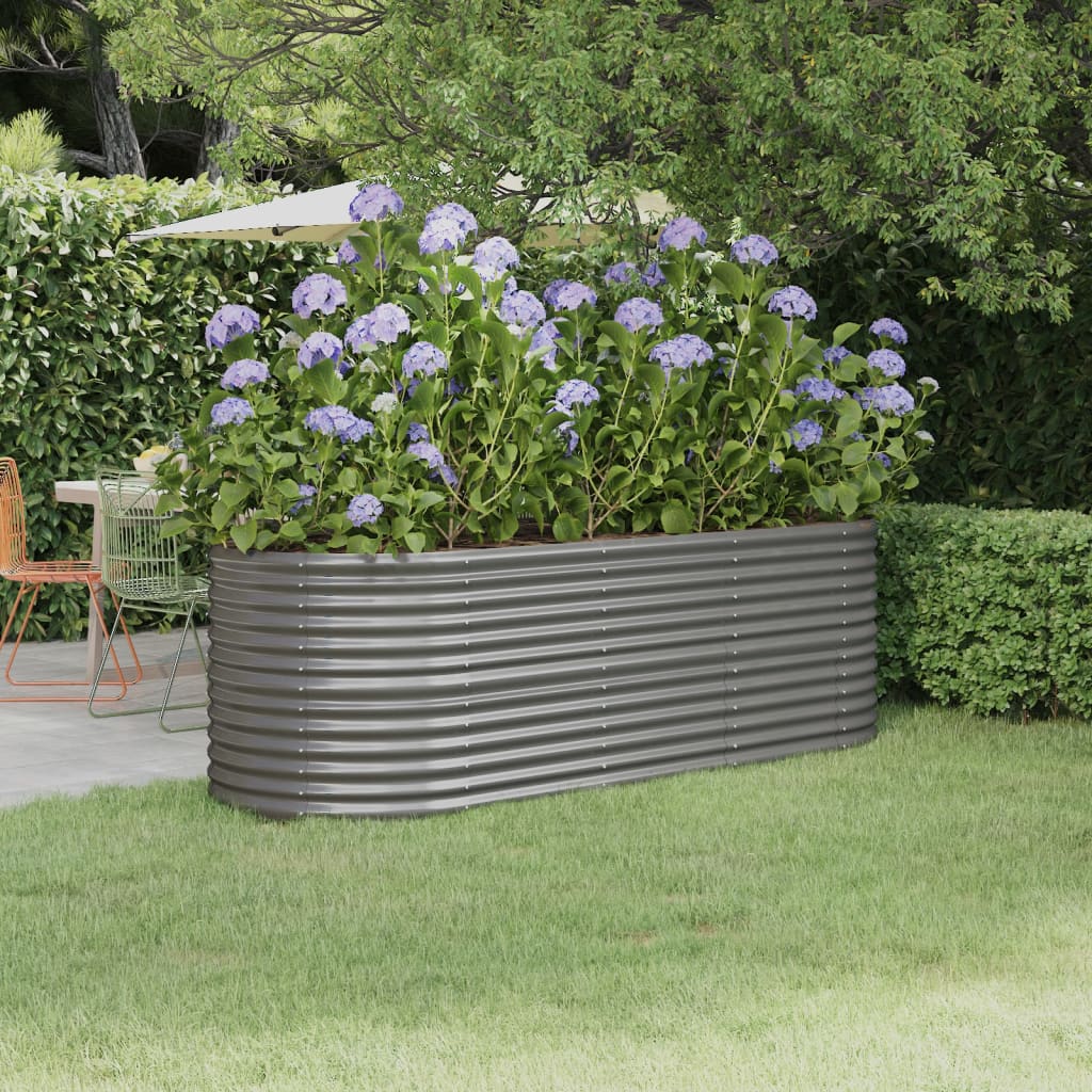 Jardinera acero galvanizado gris 140x140x68 cm