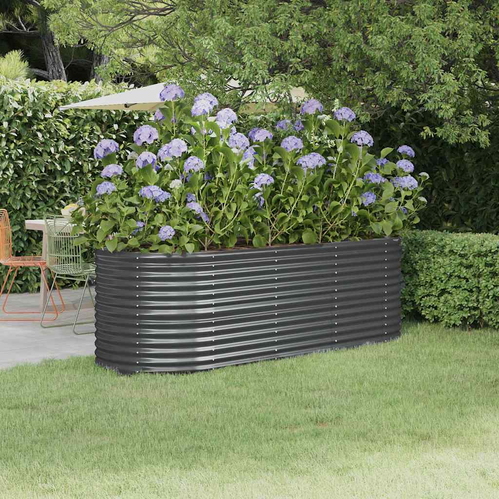 Jardinera acero galvanizado gris 140x140x68 cm