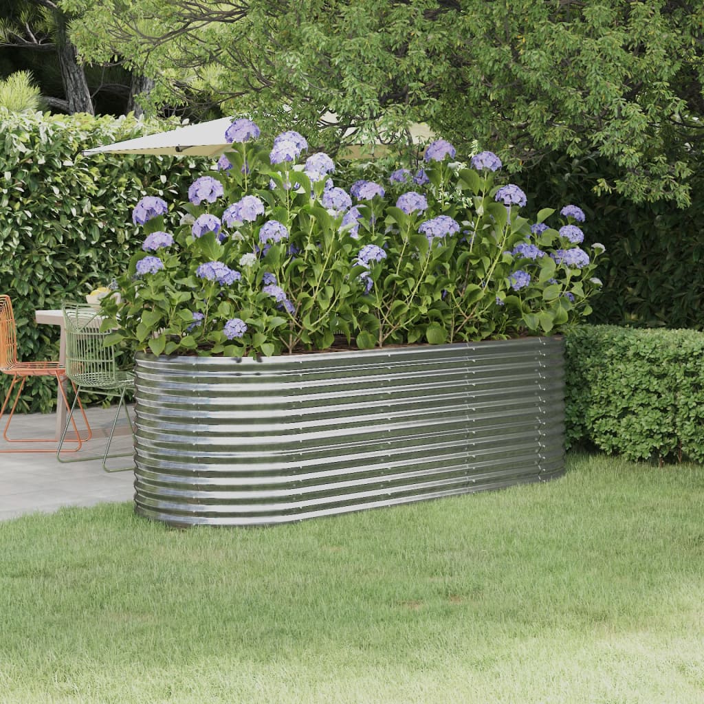 Arriate con invernadero plateado 100x100x85 cm