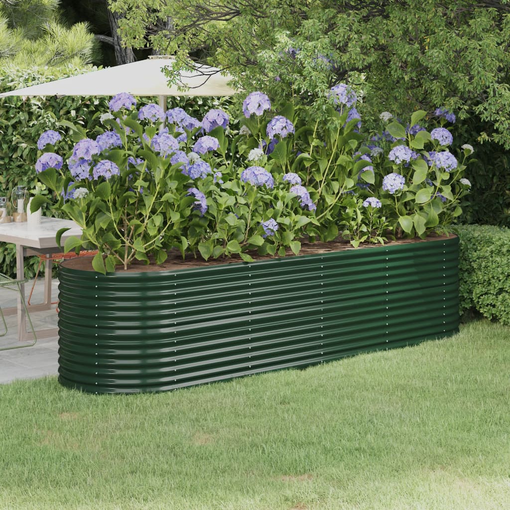 Jardinera acero galvanizado gris 140x140x68 cm