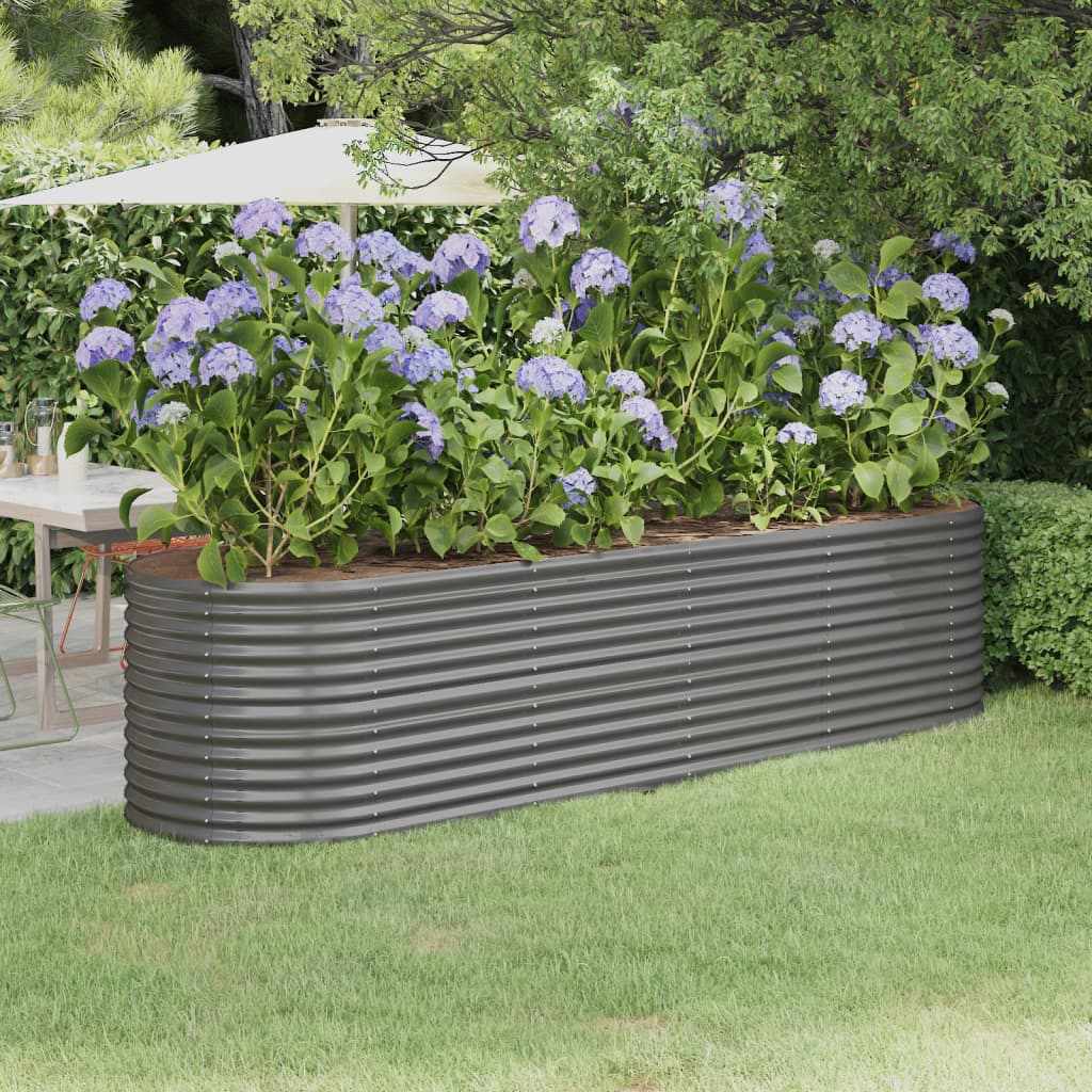 Jardinera acero galvanizado gris 140x140x68 cm