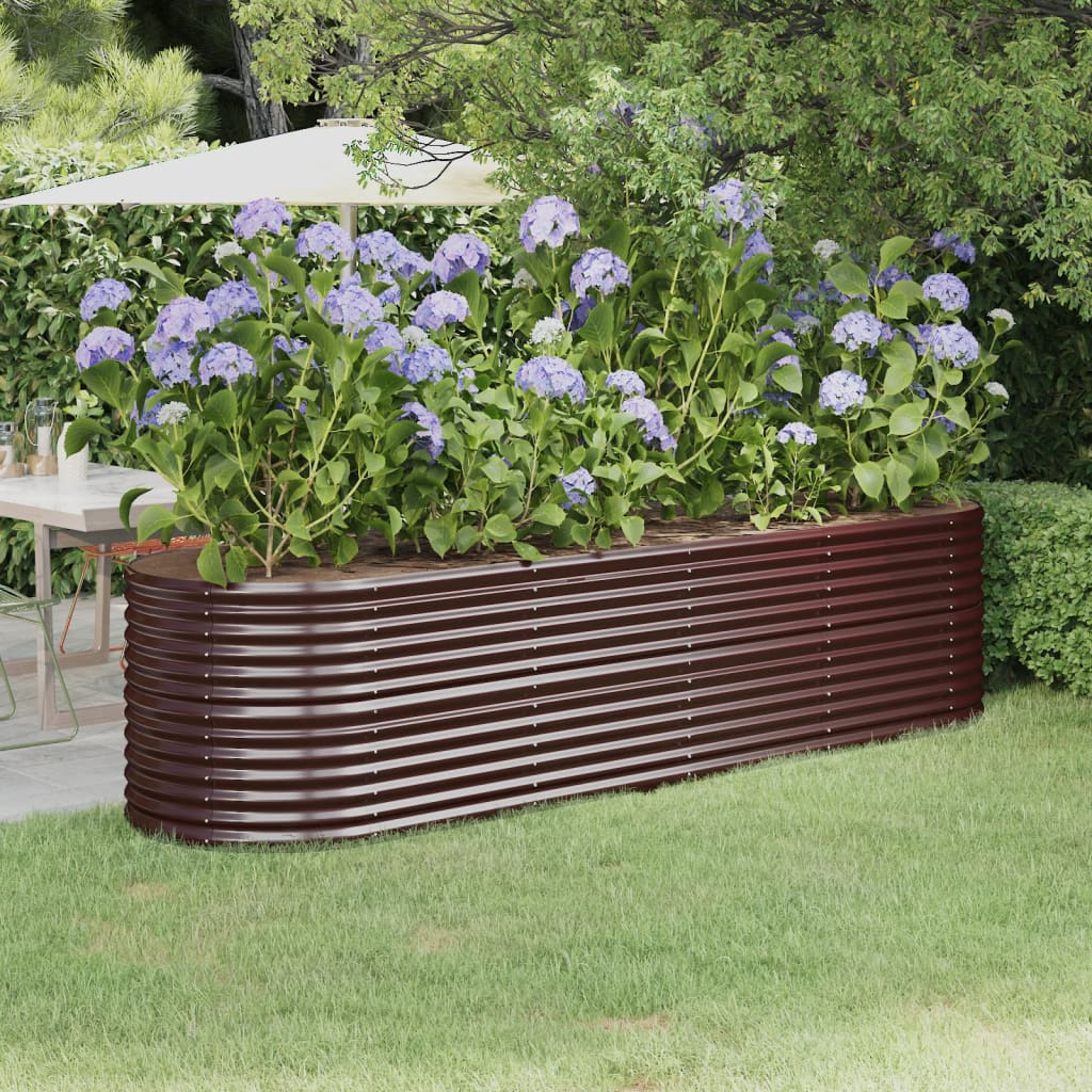 Jardinera arriate acero galvanizado antracita 322x100x68cm