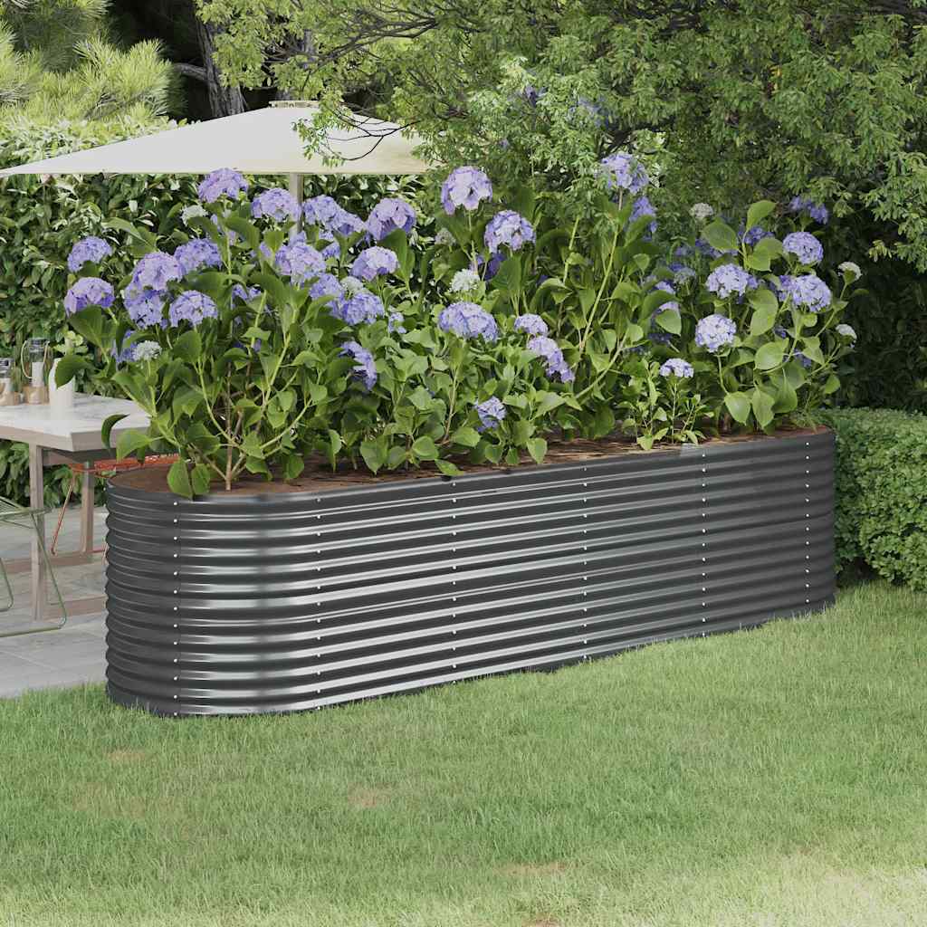 Jardinera acero galvanizado gris 140x140x68 cm