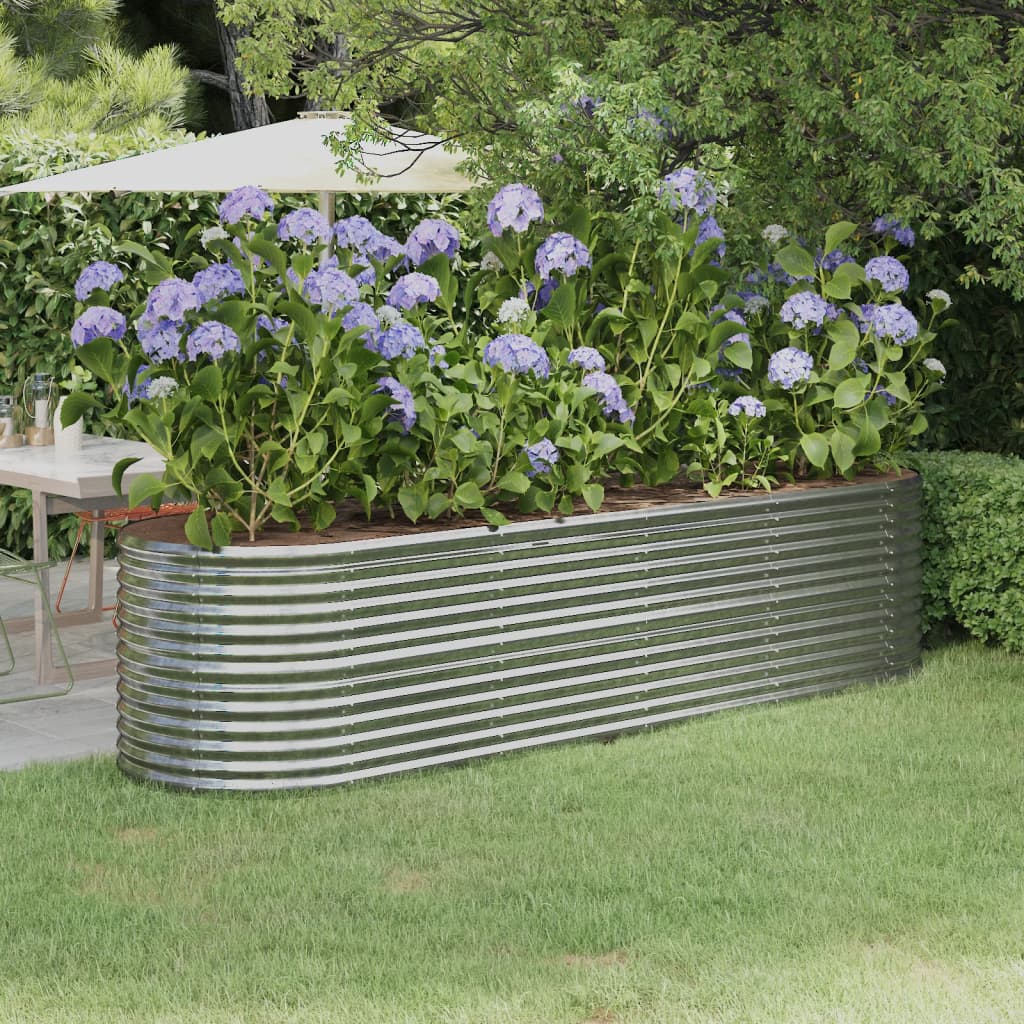 Jardinera acero galvanizado gris 140x140x68 cm