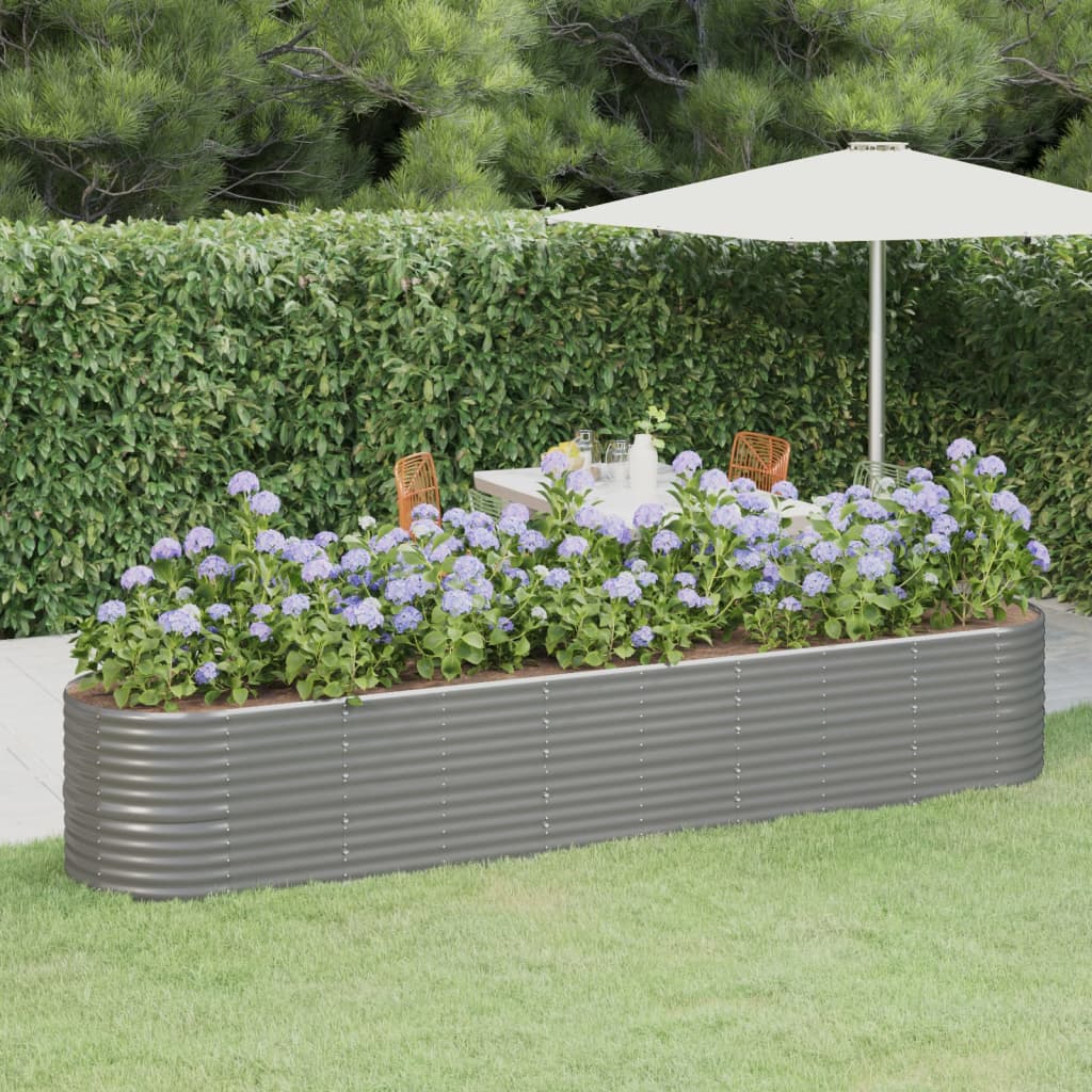 Jardinera acero galvanizado gris 140x140x68 cm