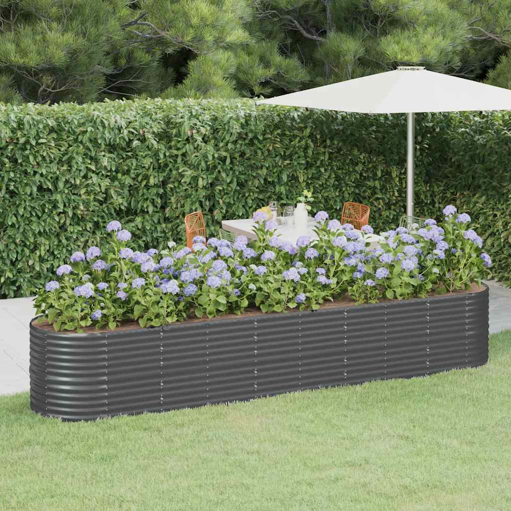 Jardinera acero galvanizado gris 140x140x68 cm