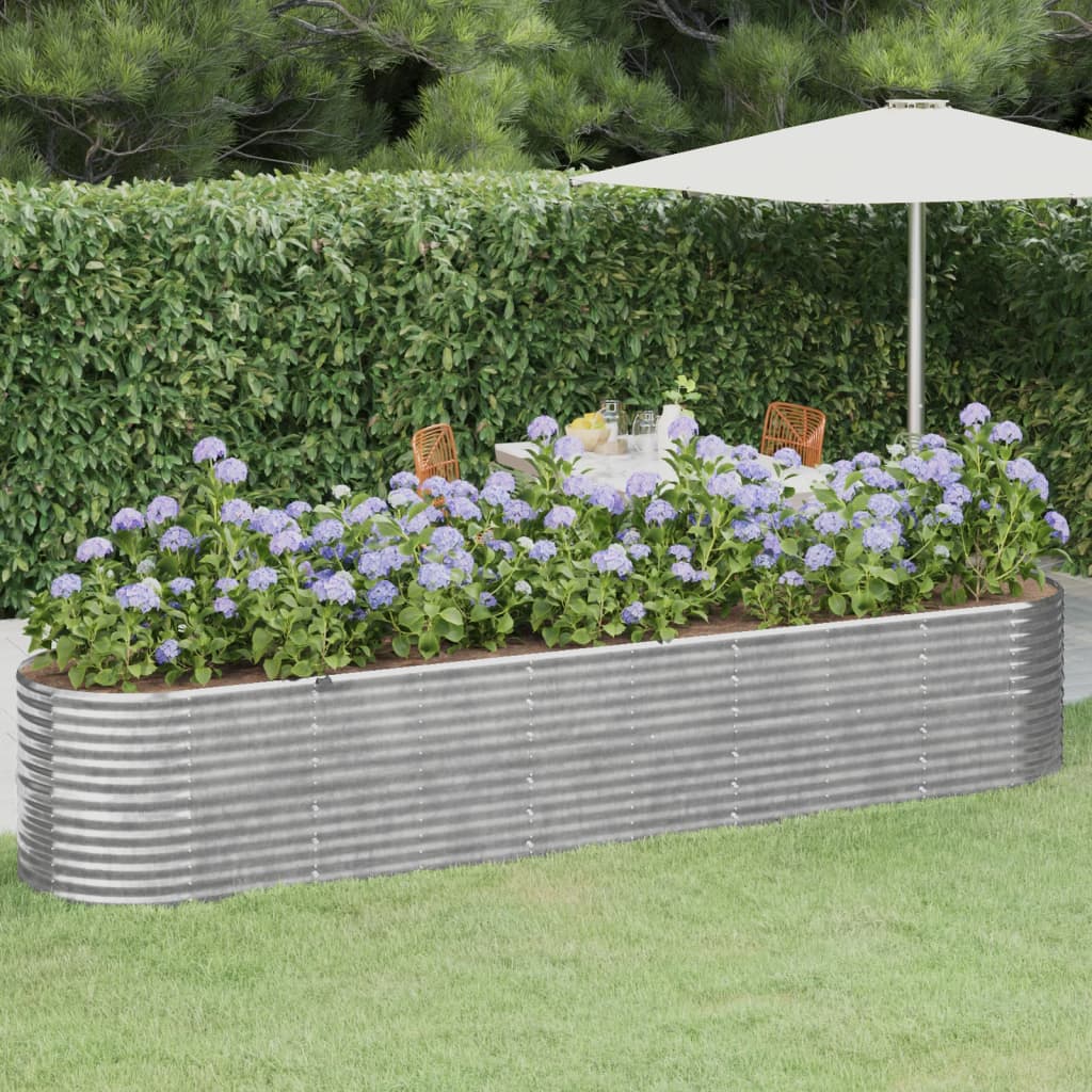 Jardinera acero galvanizado gris 140x140x68 cm
