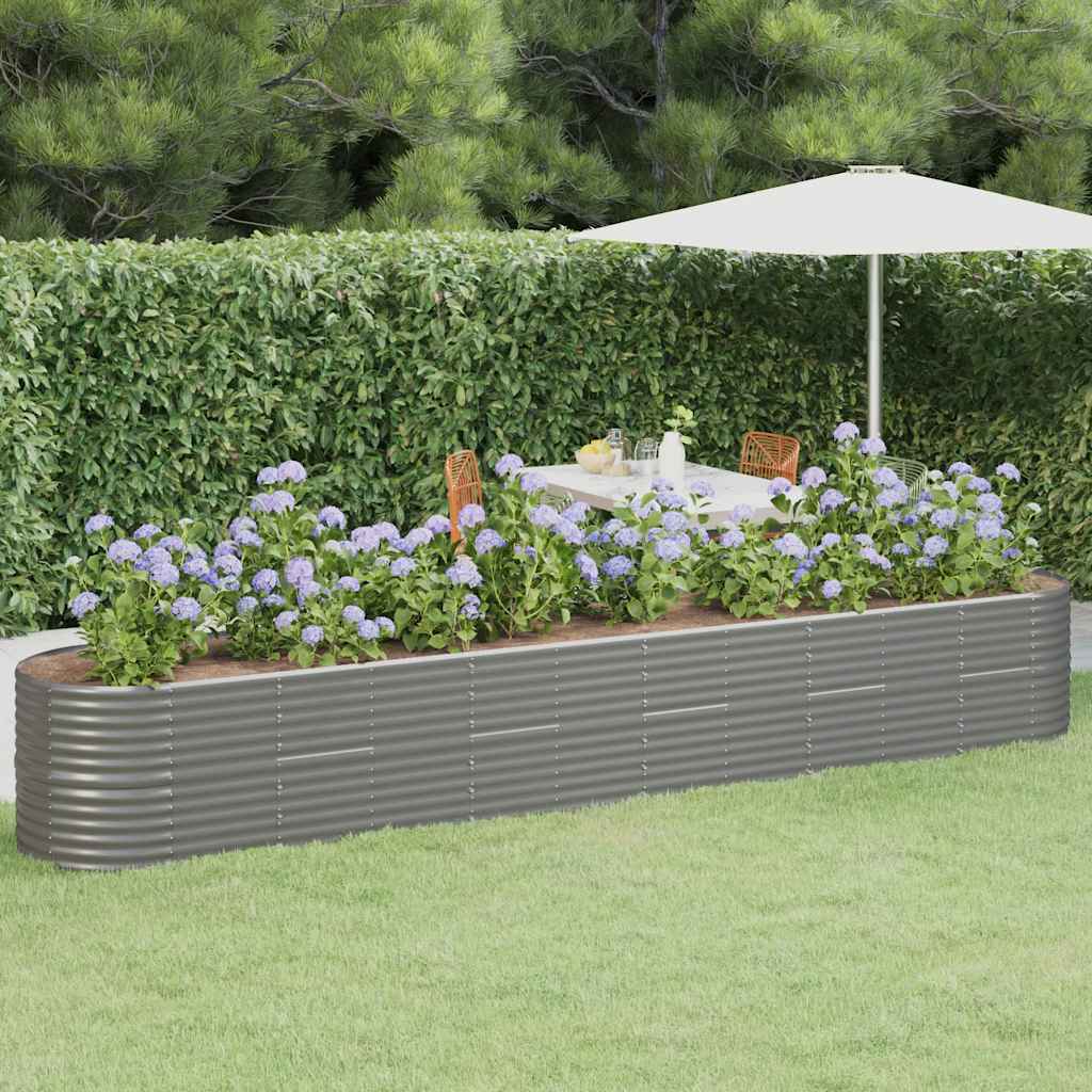Jardinera acero galvanizado gris 140x140x68 cm