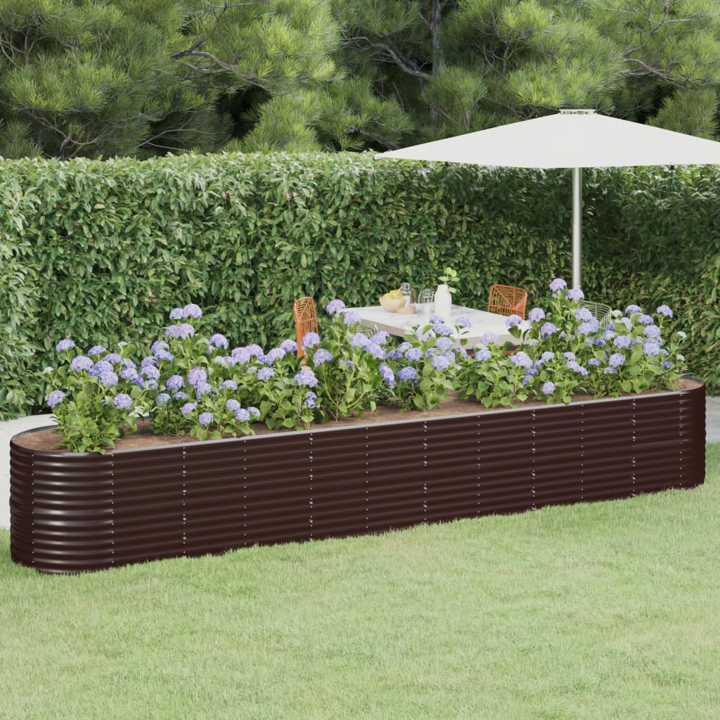 Jardinera arriate acero galvanizado antracita 322x100x68cm