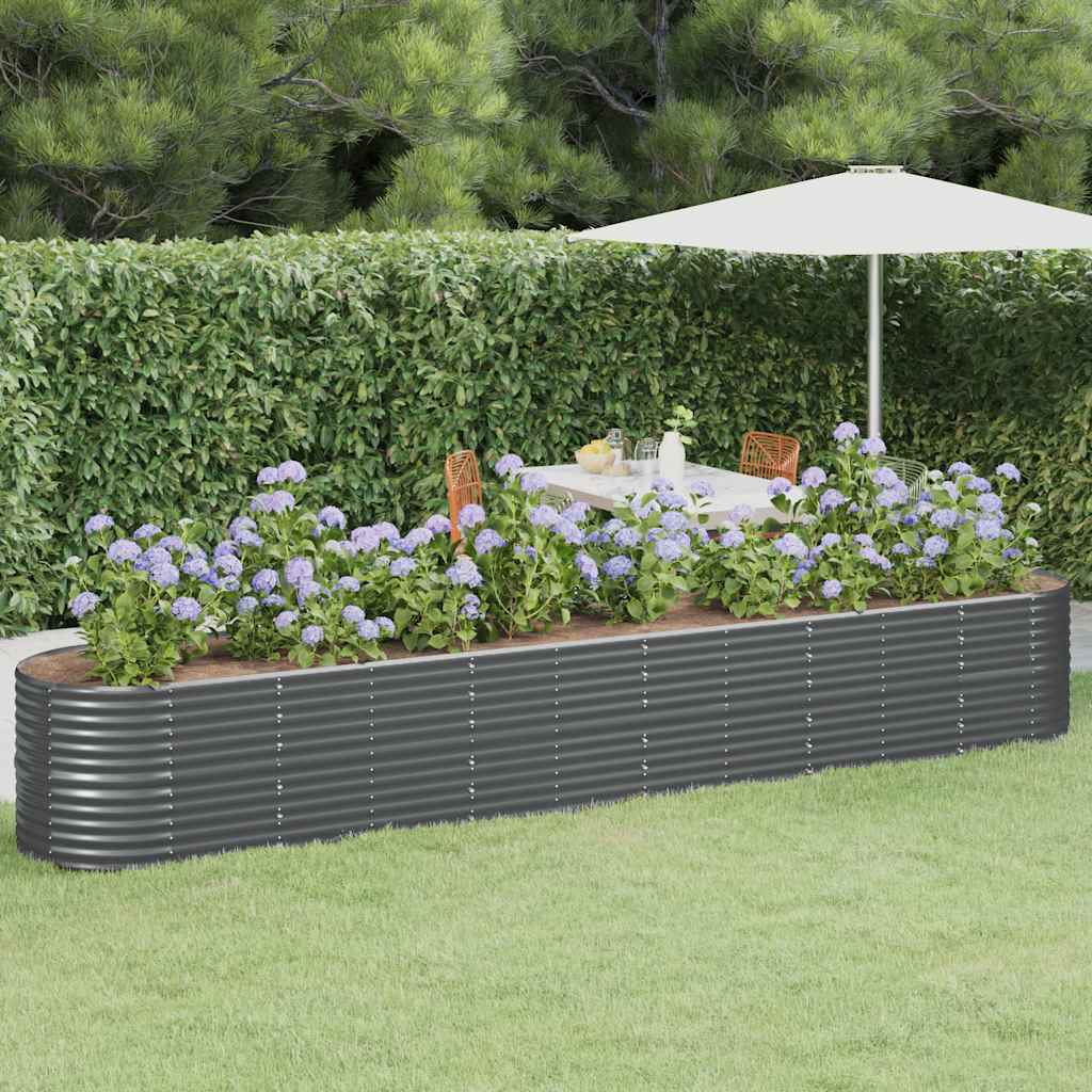 Jardinera arriate acero galvanizado antracita 322x100x68cm
