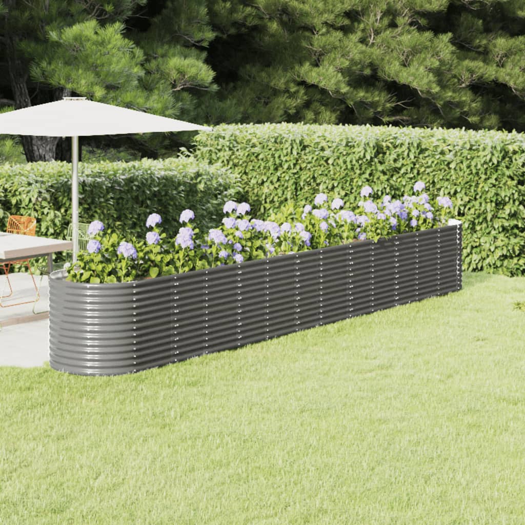 Jardinera arriate acero galvanizado antracita 322x100x68cm