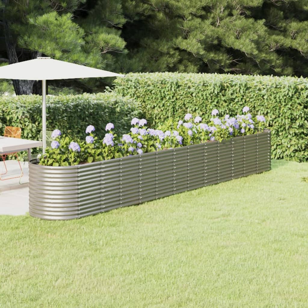 Jardinera arriate acero galvanizado antracita 322x100x68cm