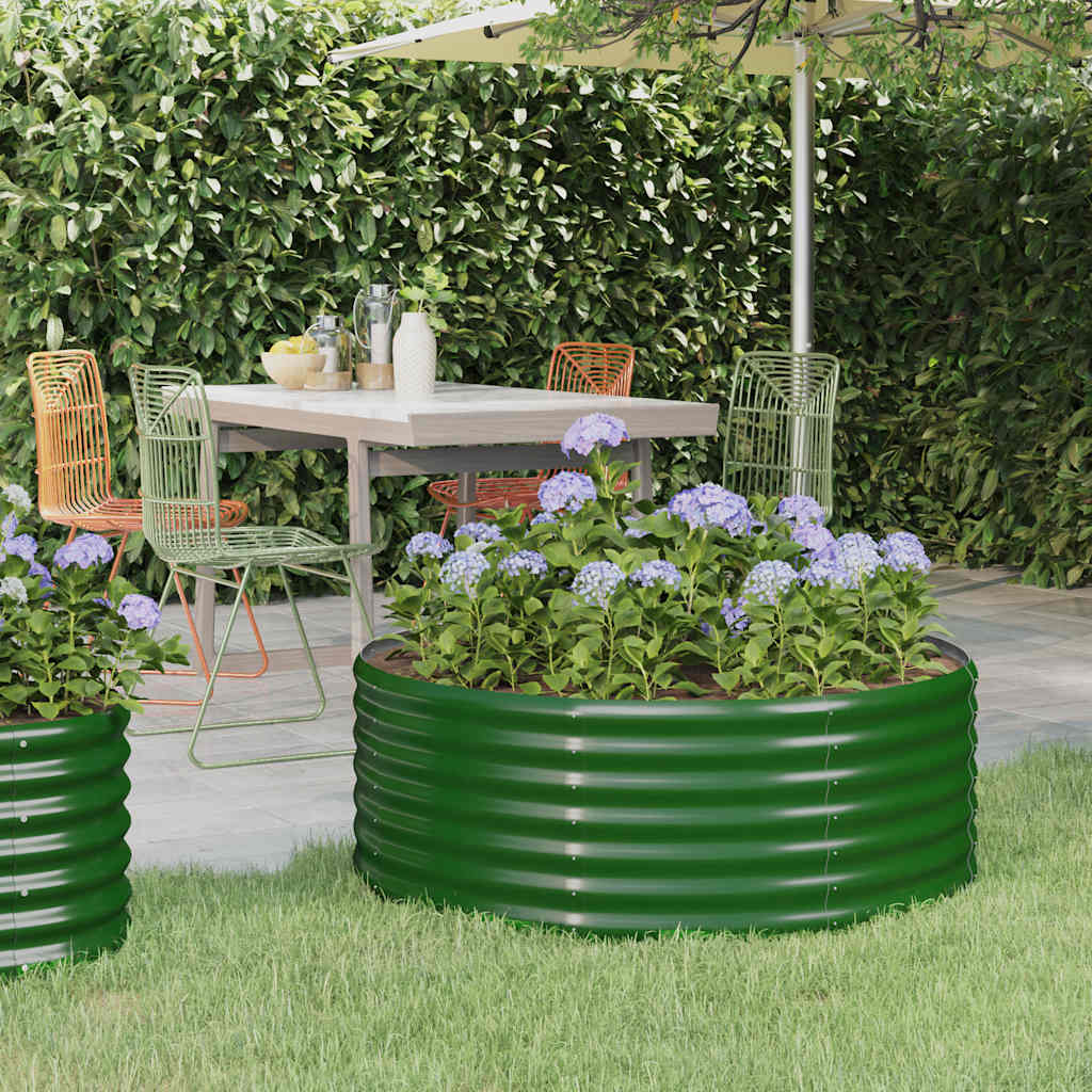 Jardinera acero galvanizado gris 140x140x68 cm