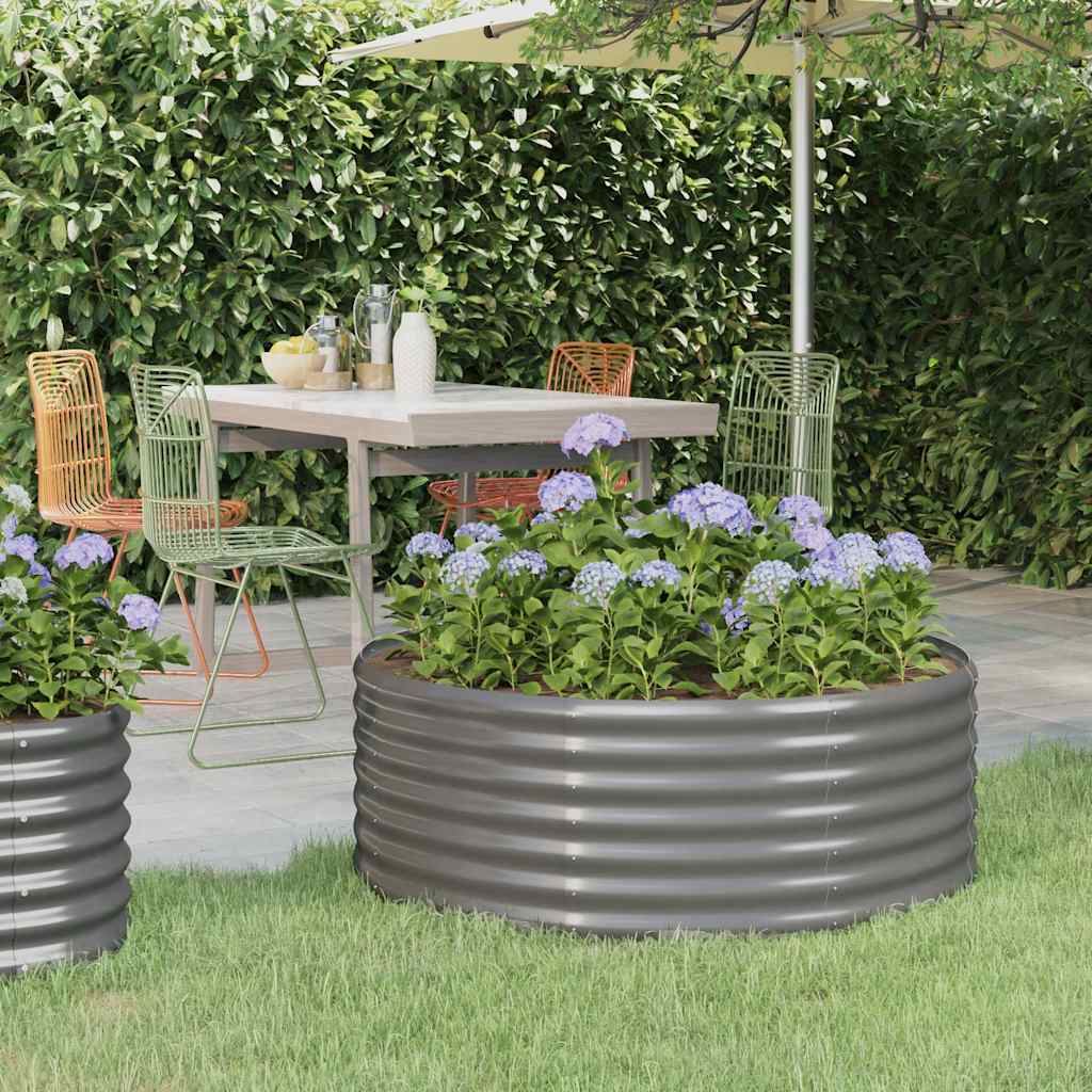 Jardinera acero galvanizado gris 140x140x68 cm