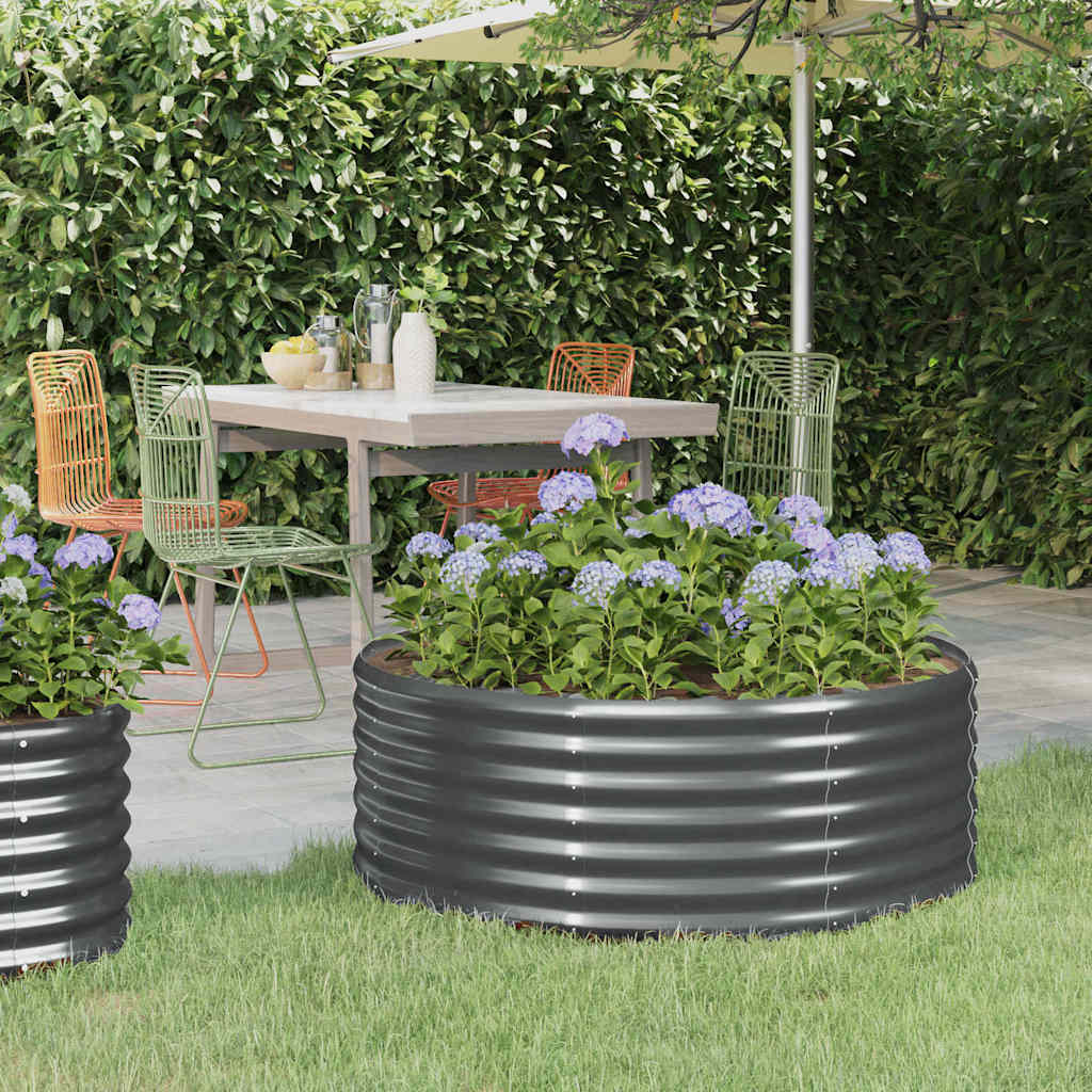 Jardinera acero galvanizado gris 140x140x68 cm