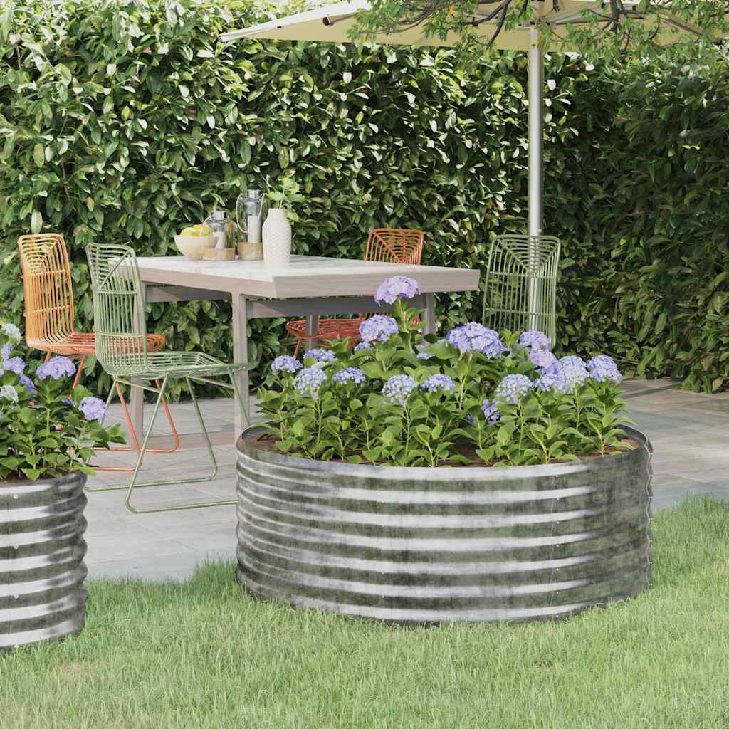 Jardinera acero galvanizado gris 140x140x68 cm
