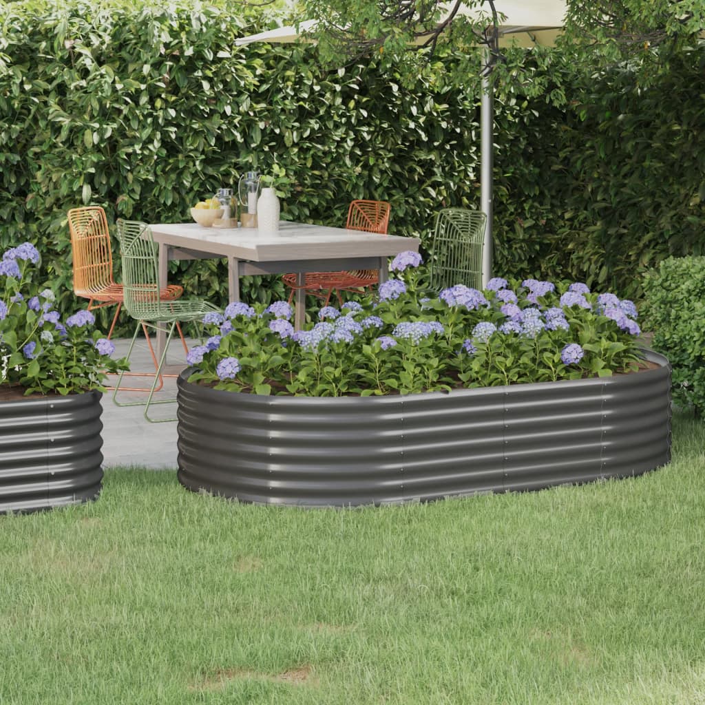 Jardinera acero galvanizado gris 140x140x68 cm