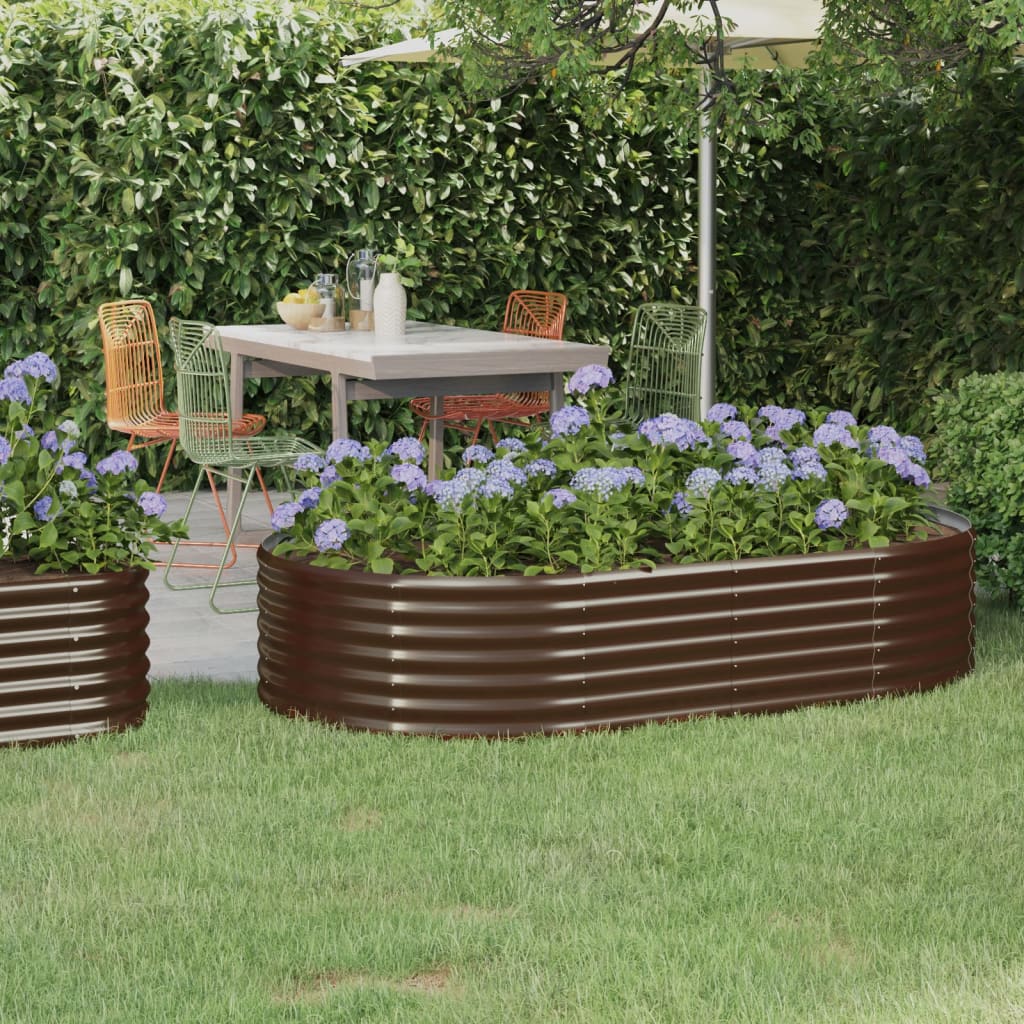 Jardinera arriate acero galvanizado antracita 322x100x68cm