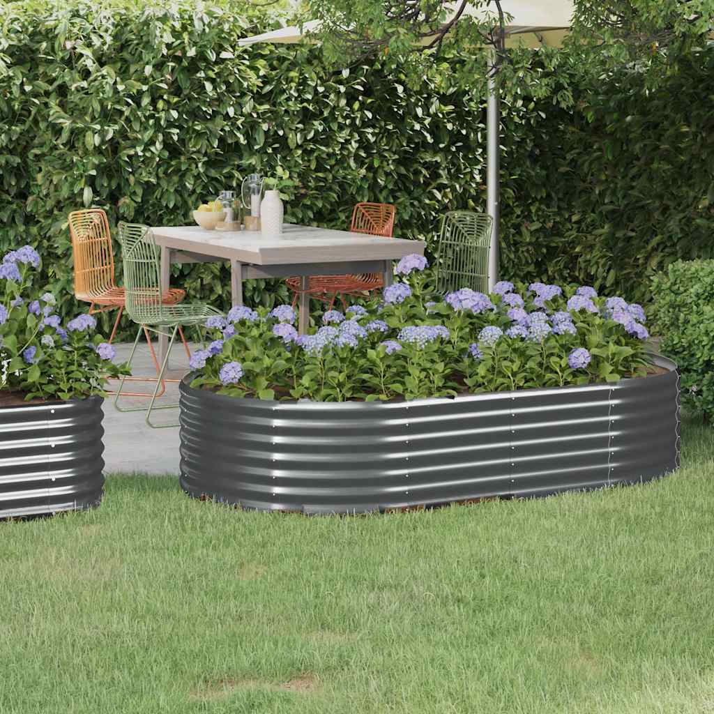 Jardinera acero galvanizado gris 140x140x68 cm