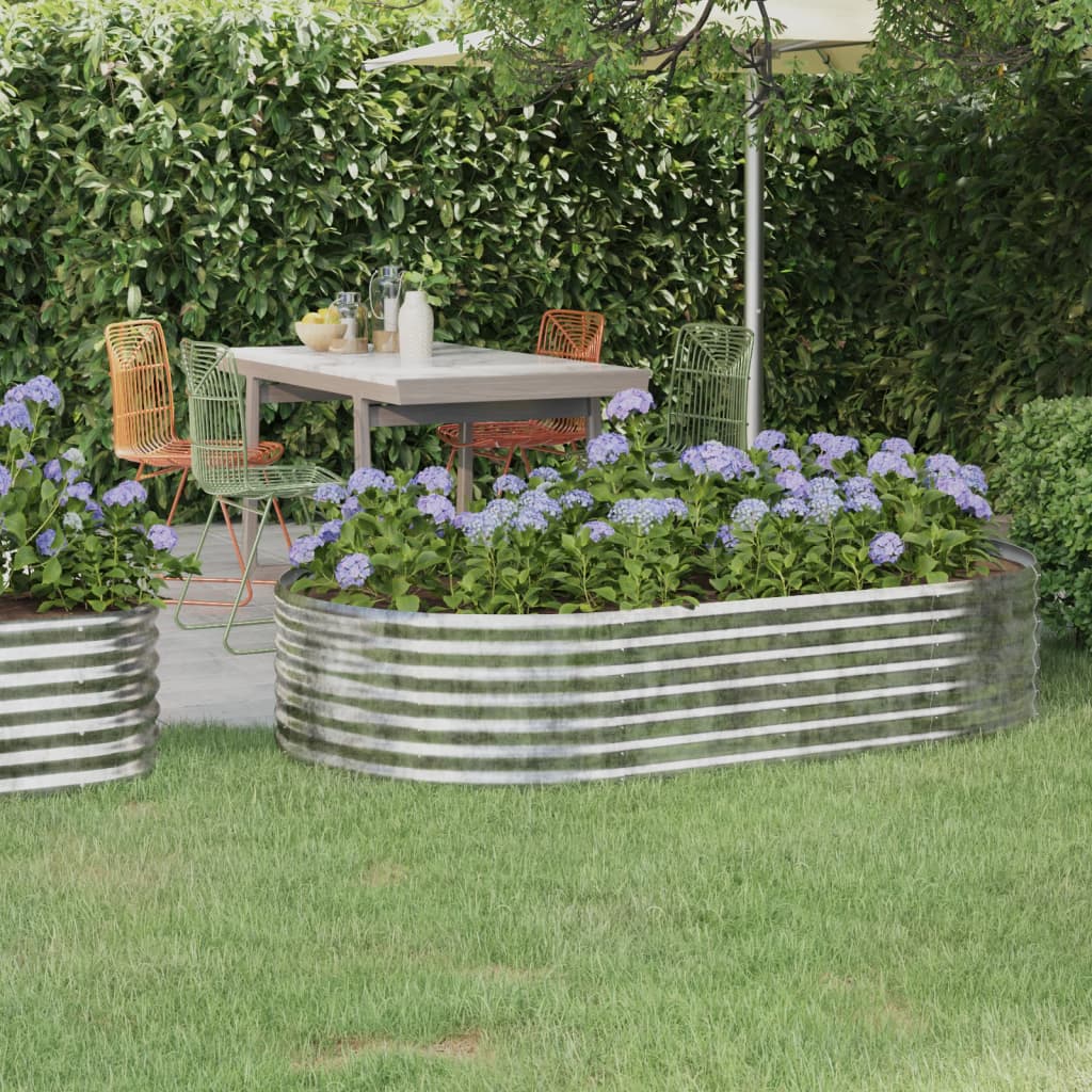 Jardinera acero galvanizado gris 140x140x68 cm