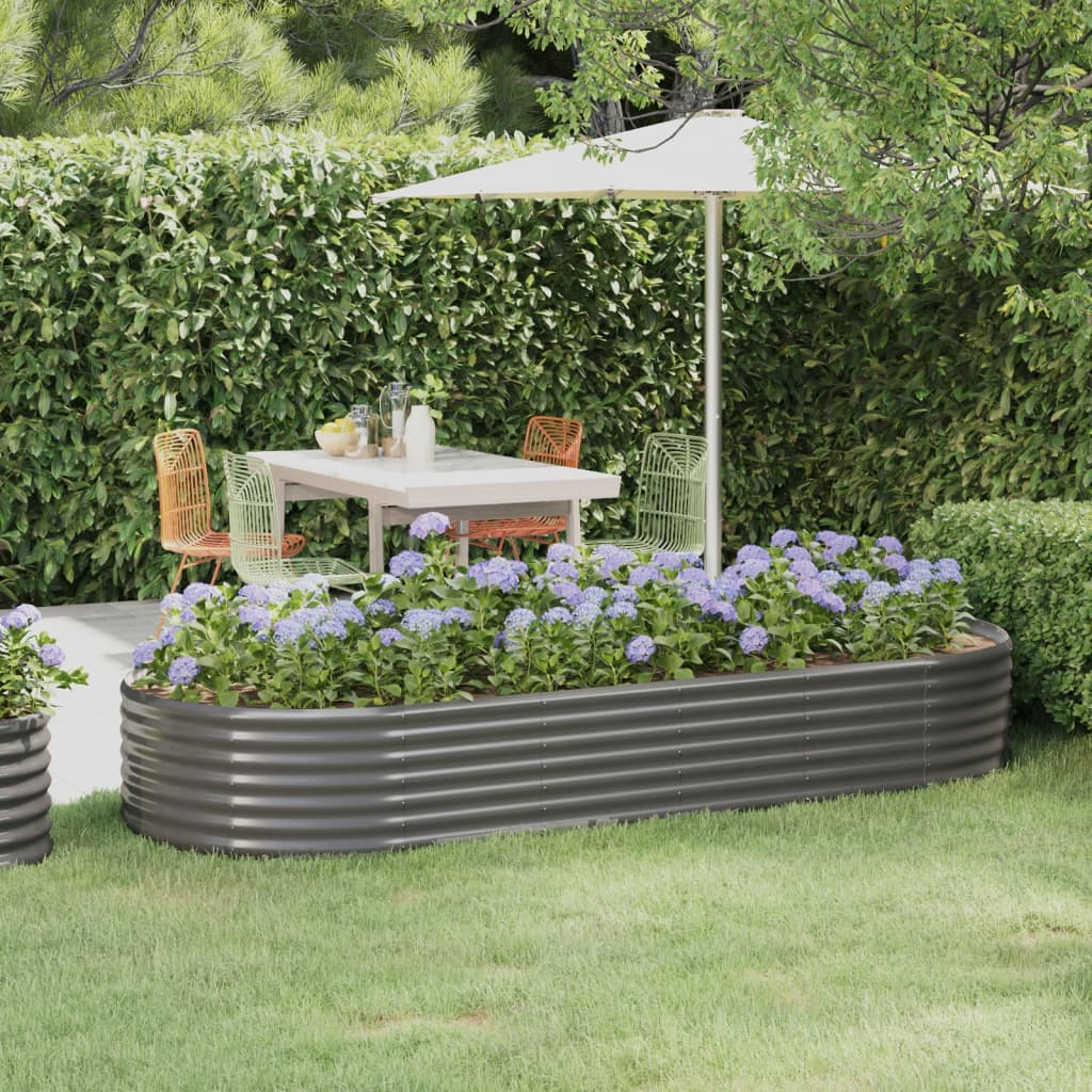 Jardinera acero galvanizado gris 140x140x68 cm