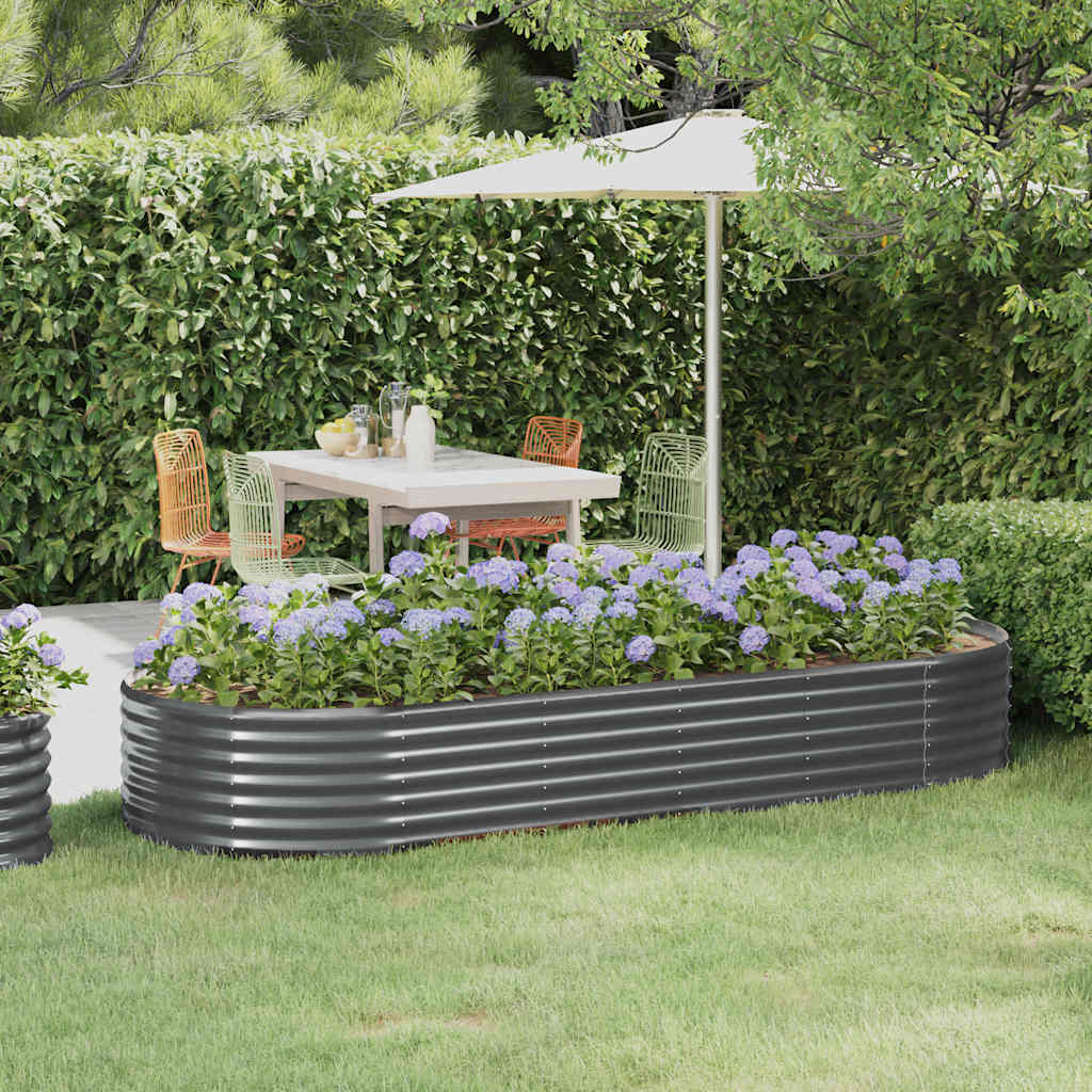 Jardinera acero galvanizado gris 140x140x68 cm