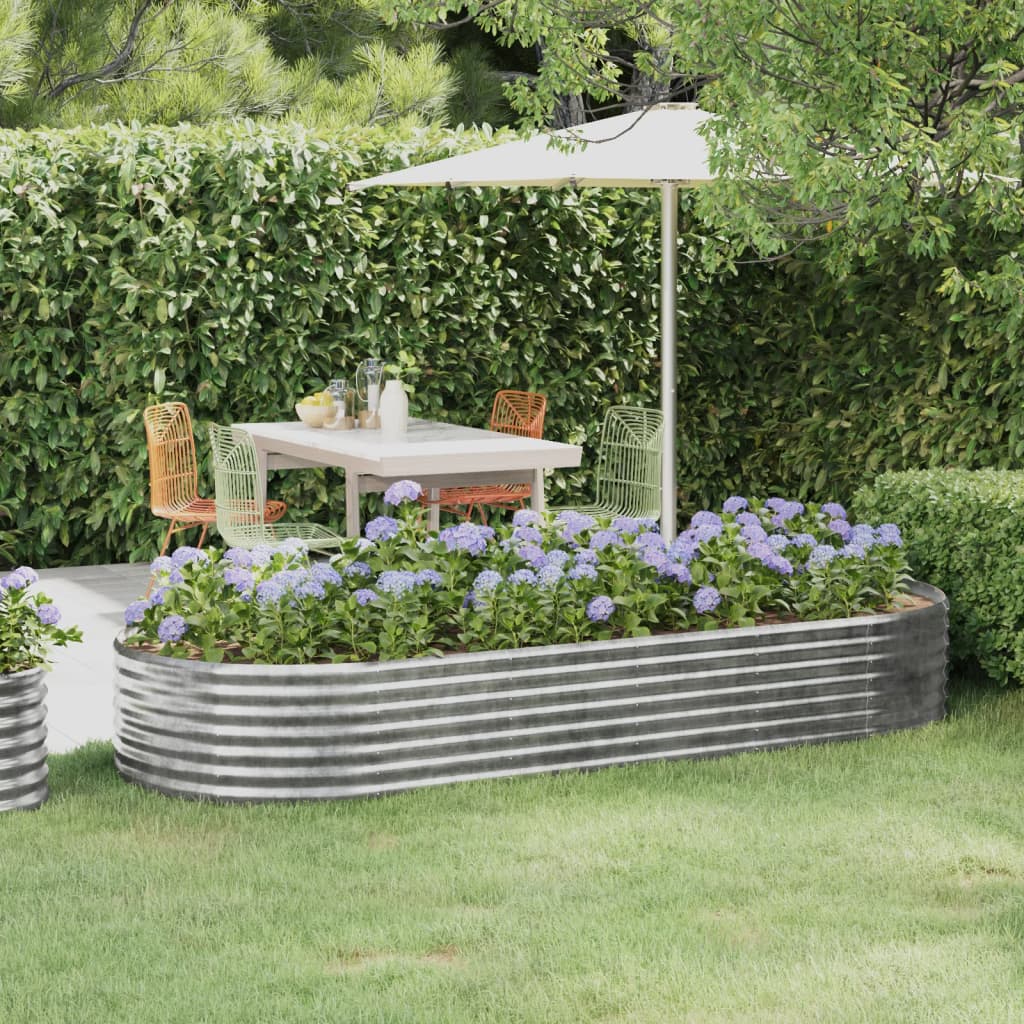 Jardinera acero galvanizado gris 140x140x68 cm