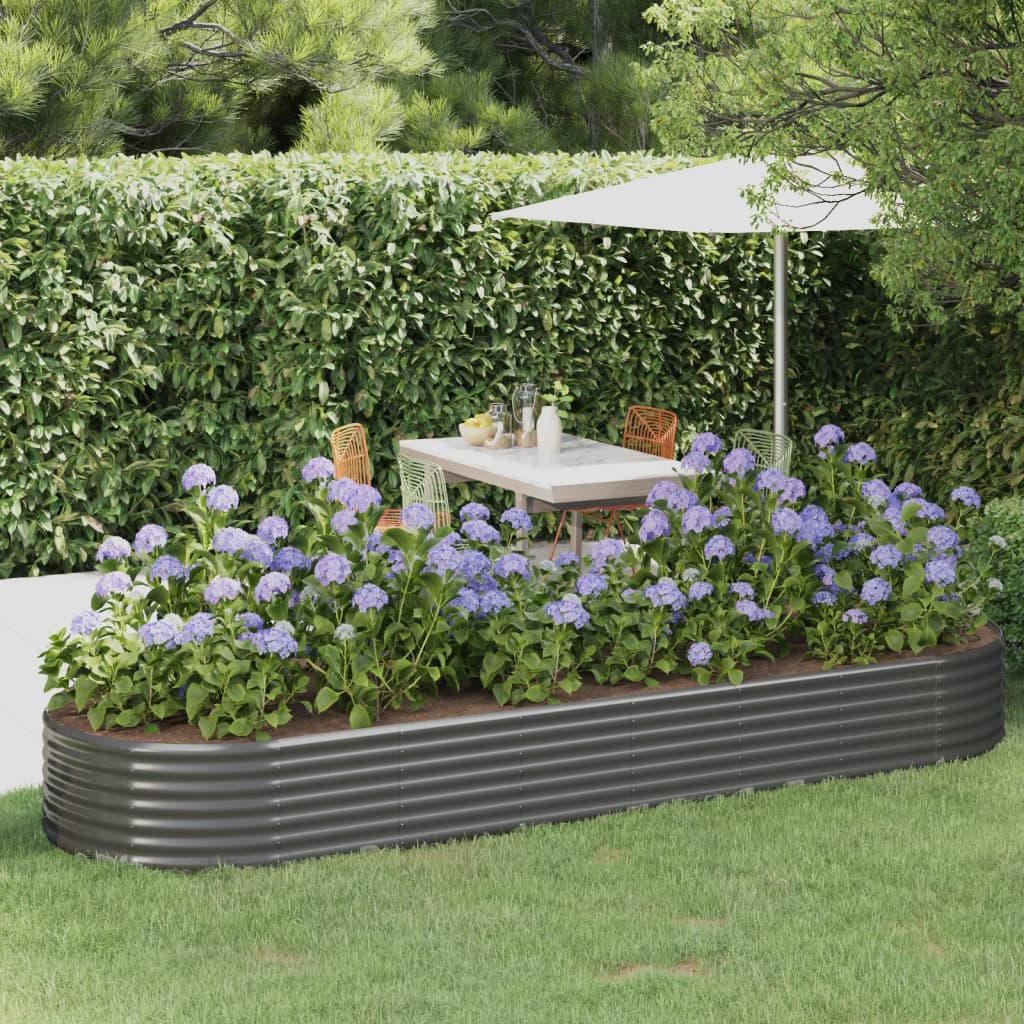Jardinera acero galvanizado gris 140x140x68 cm