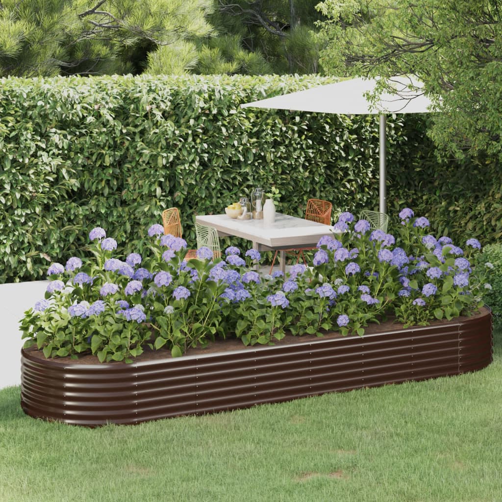 Jardinera arriate acero galvanizado antracita 322x100x68cm