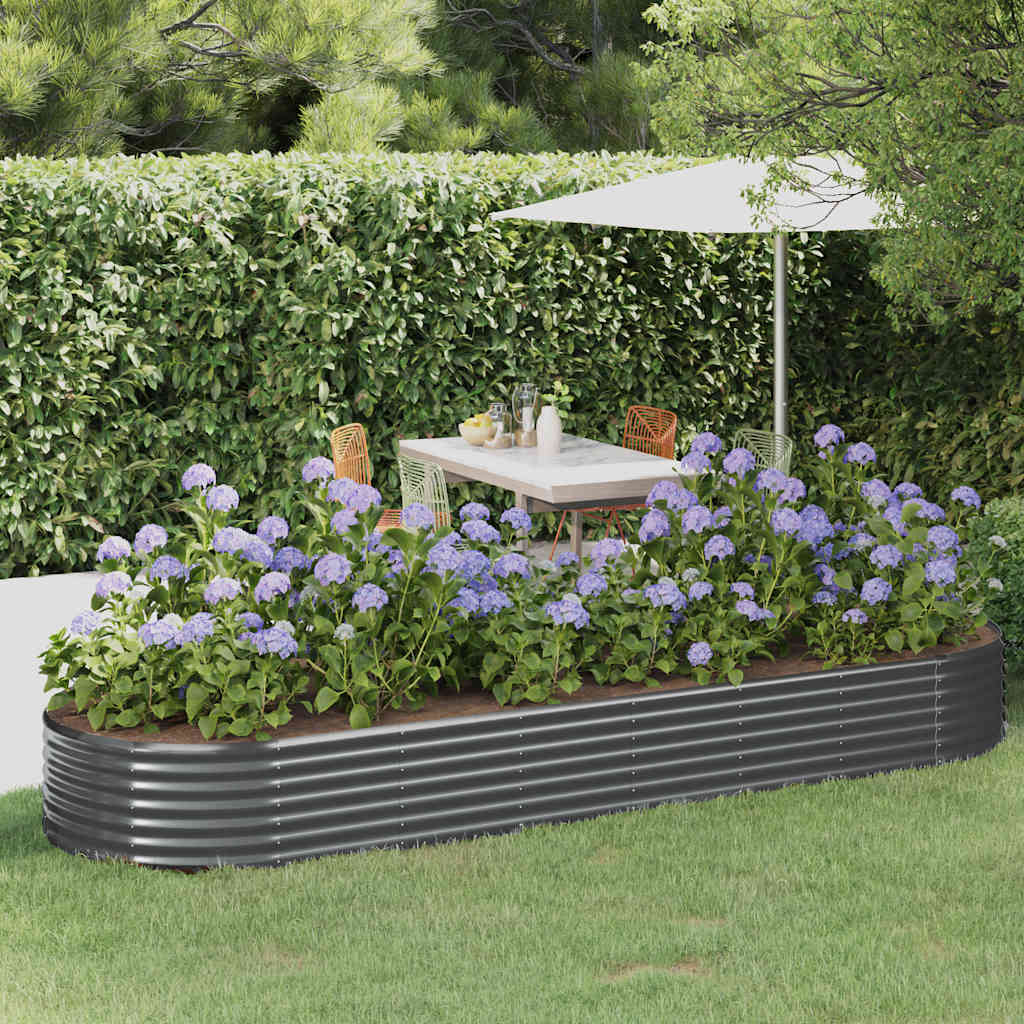 Jardinera acero galvanizado gris 140x140x68 cm