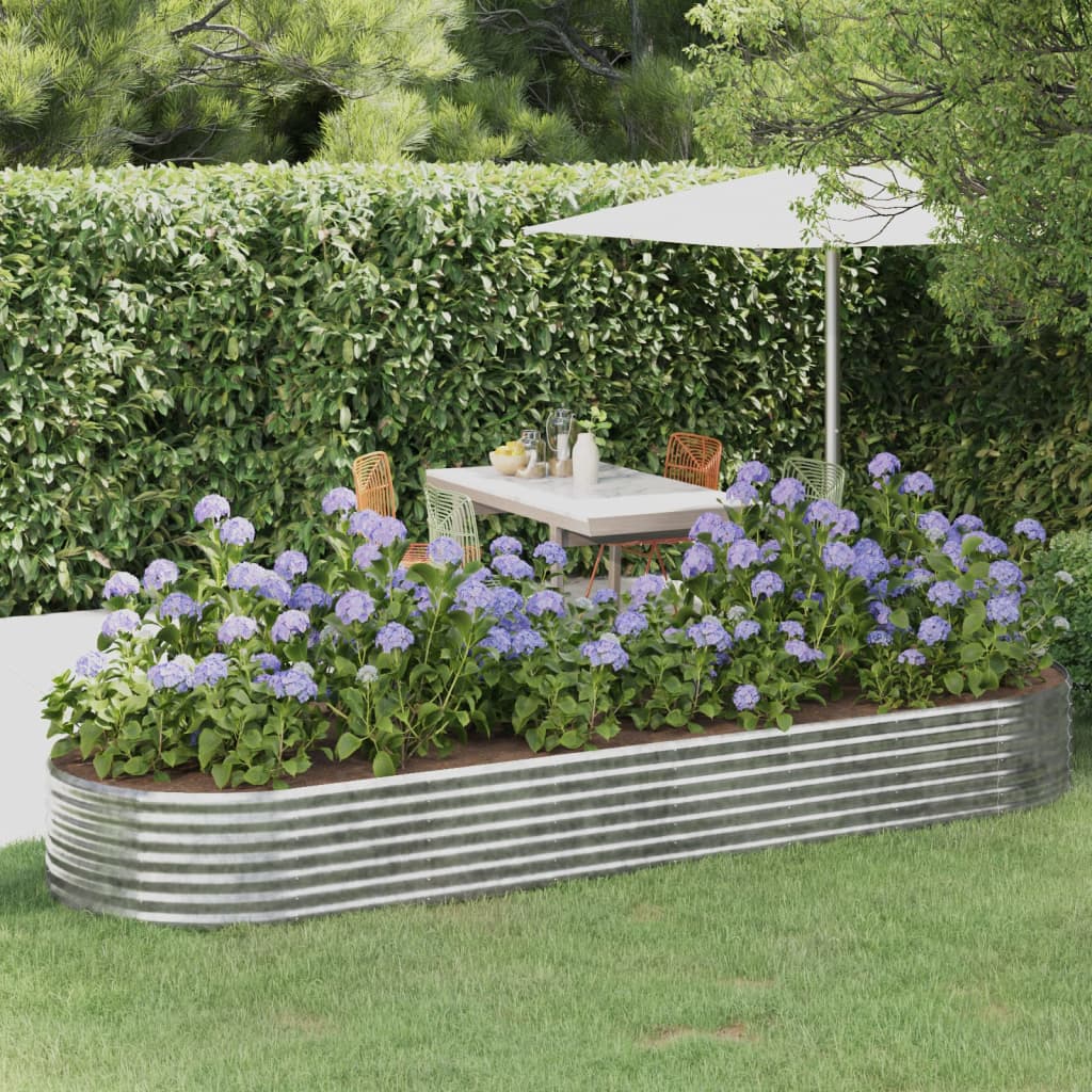 Jardinera acero galvanizado gris 140x140x68 cm