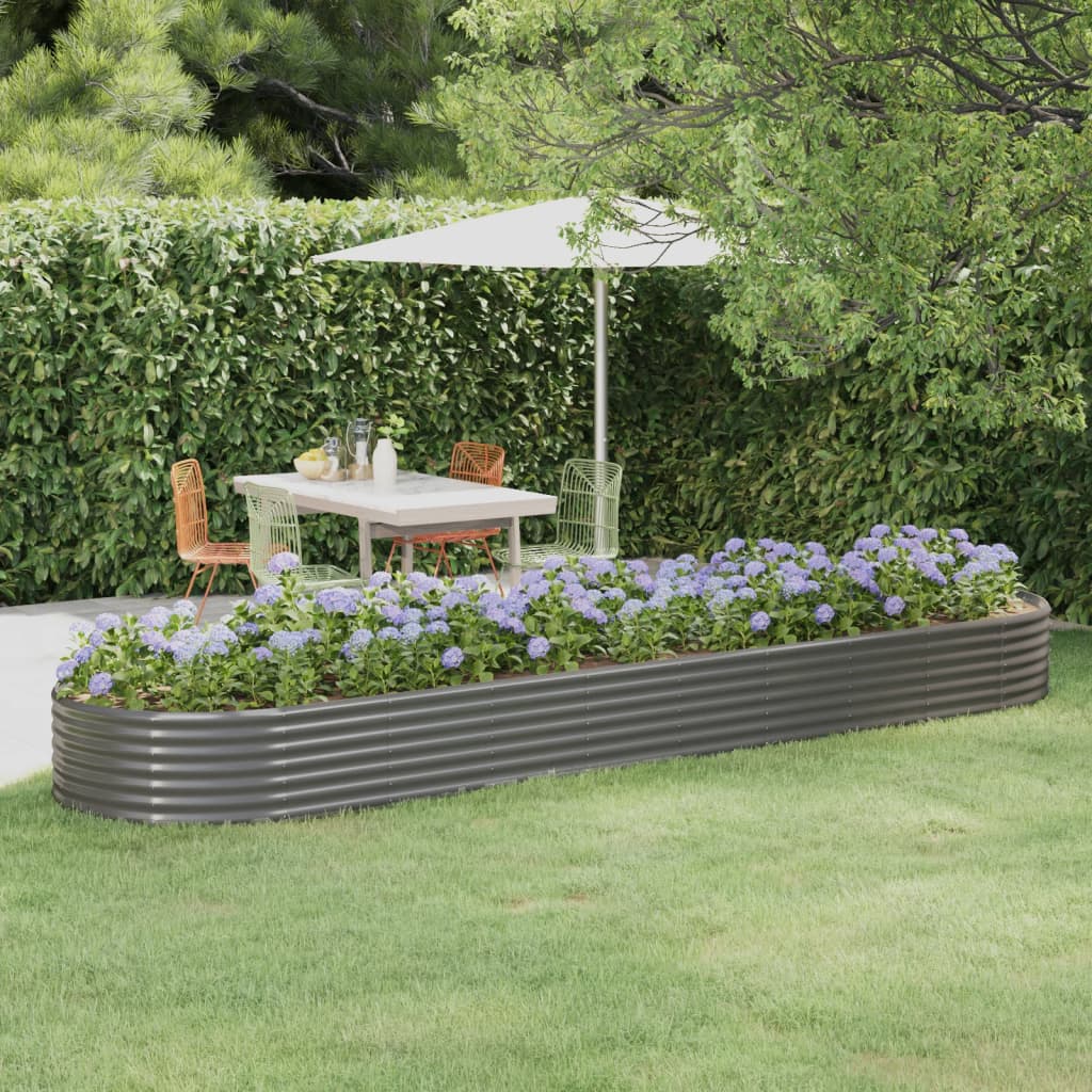Jardinera acero galvanizado gris 140x140x68 cm