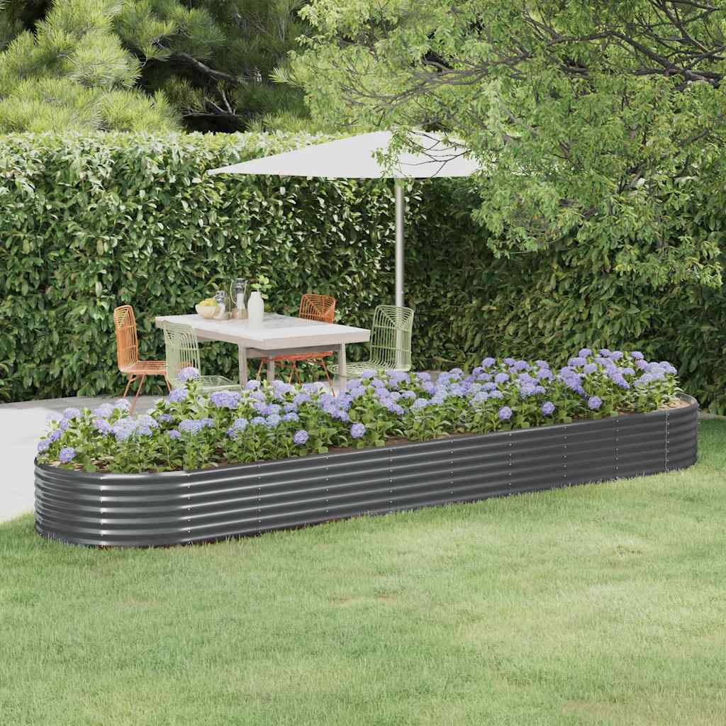 Jardinera acero galvanizado gris 140x140x68 cm