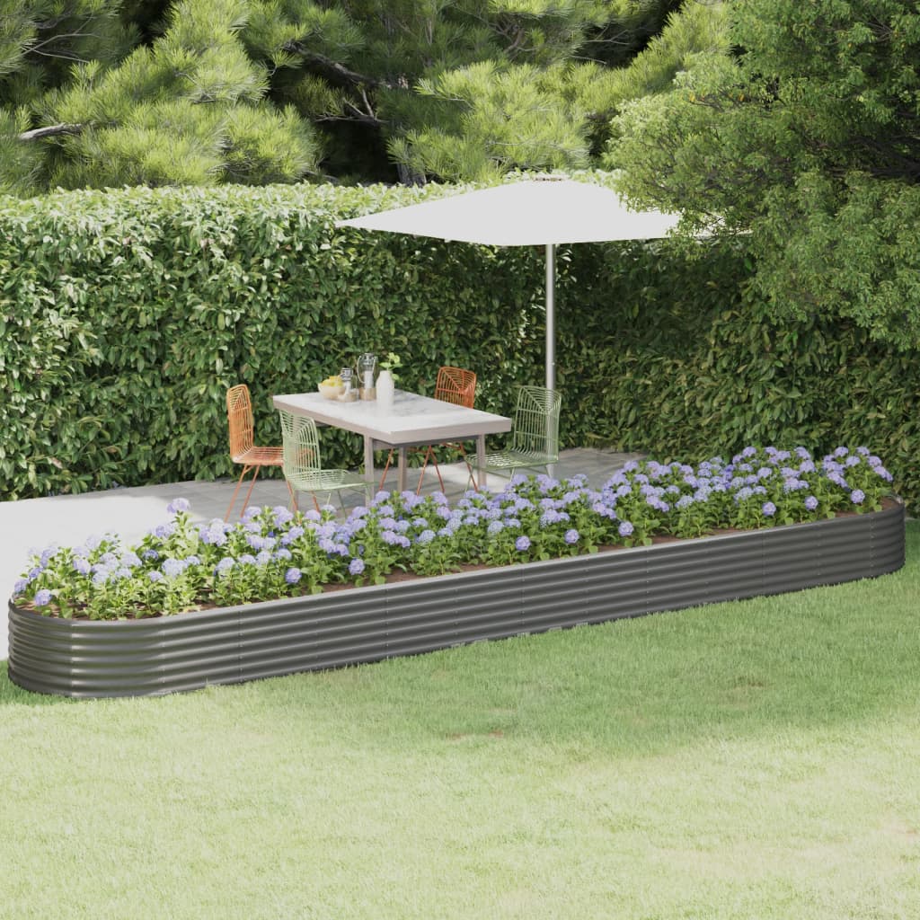 Jardinera acero galvanizado gris 140x140x68 cm