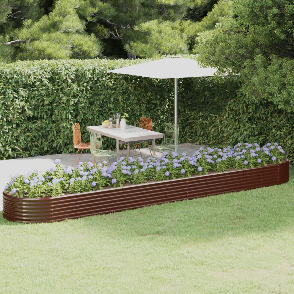 Jardinera arriate acero galvanizado antracita 322x100x68cm